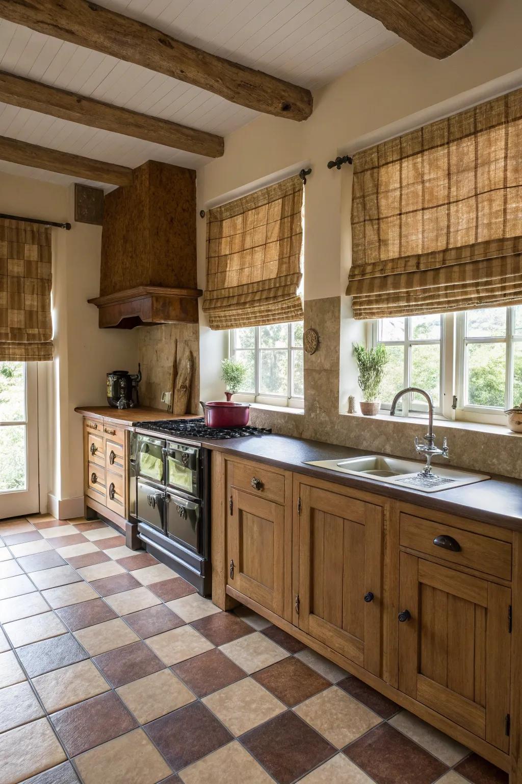 Natural hues bring homey appeal to the kitchen.