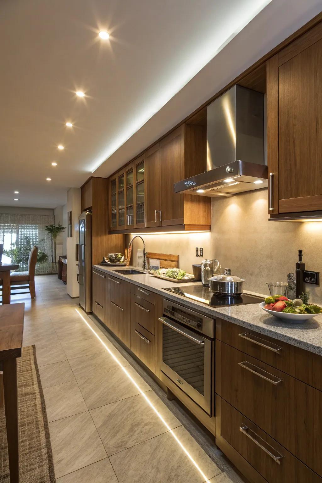 Under-cabinet lighting improves both appearance and functionality.