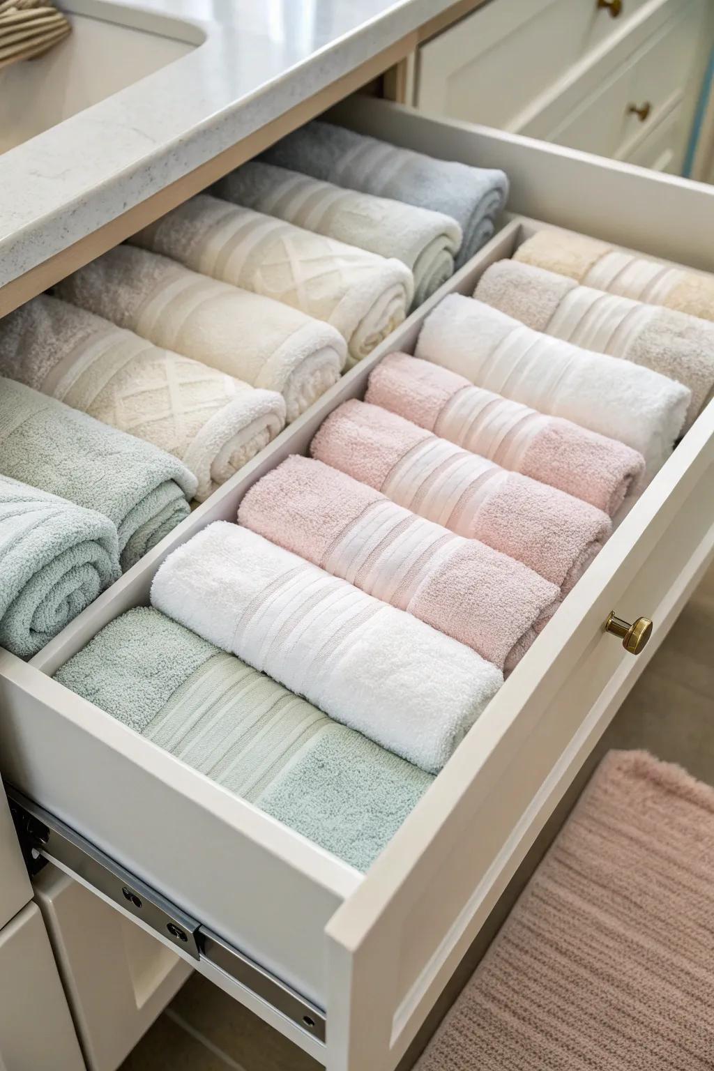 Keep your kitchen organized with horizontal drawer storage.