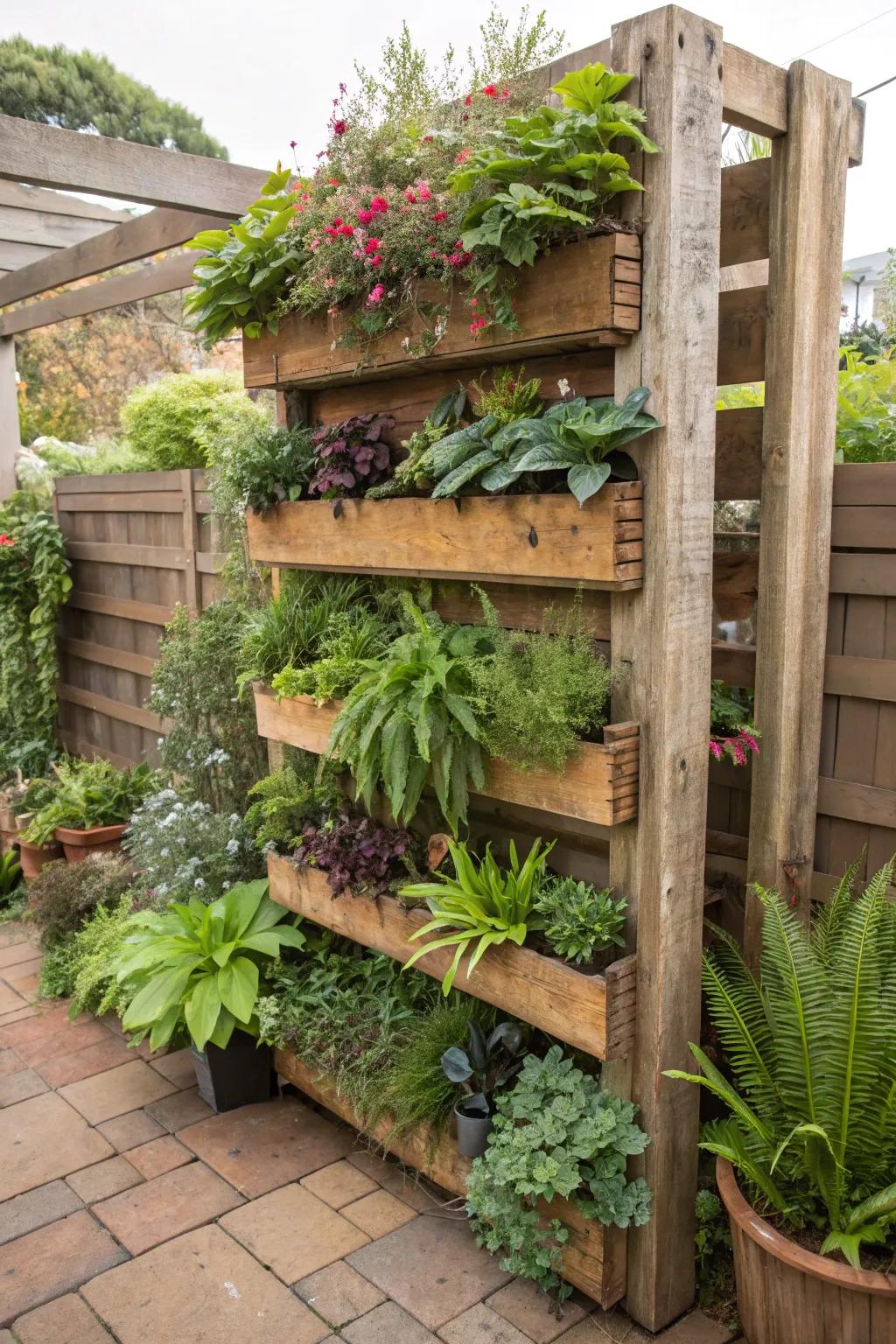 Vertical gardens amplify space while maintaining stylistic grace.