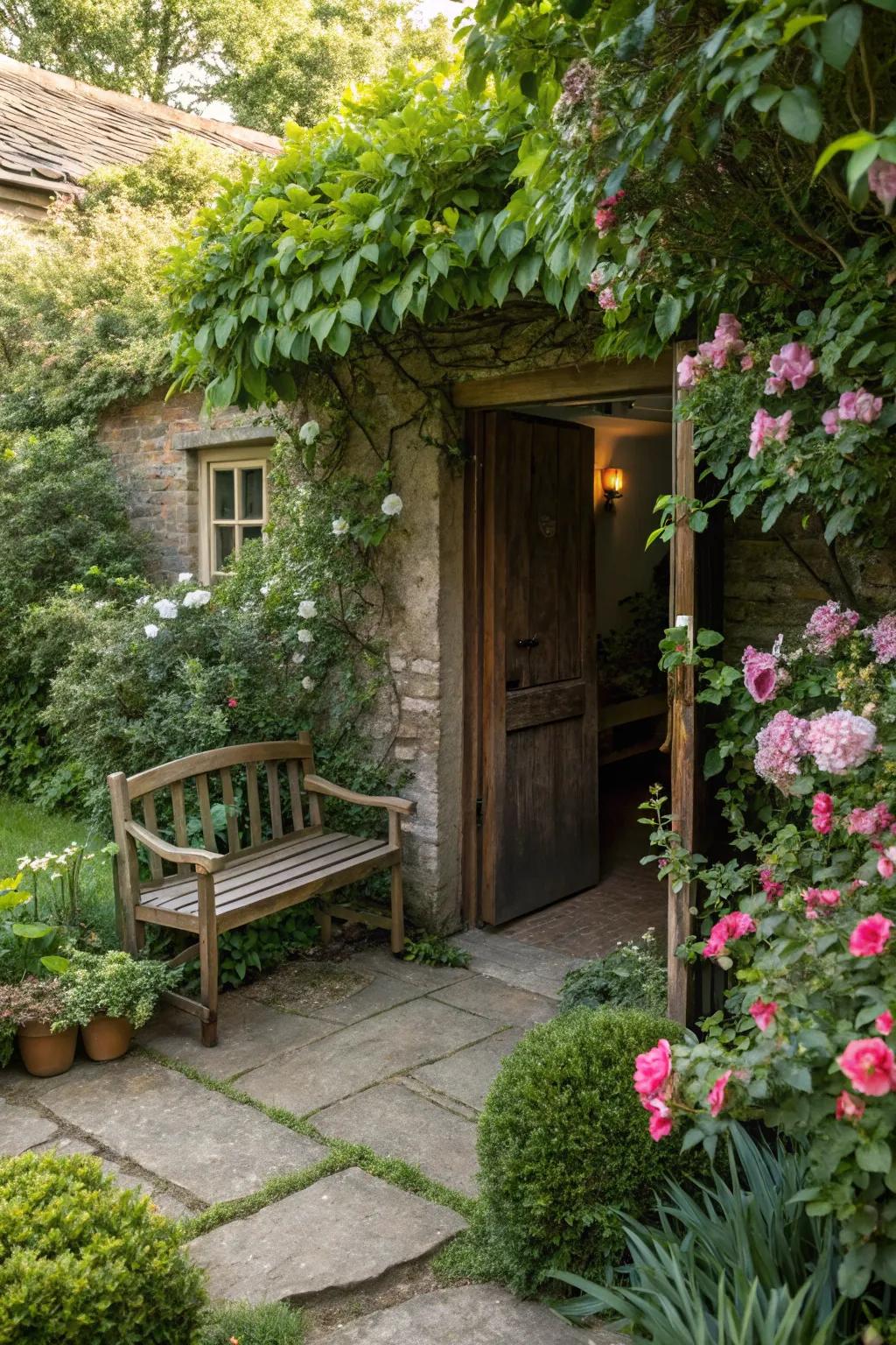 A secluded garden room offers a peaceful escape.