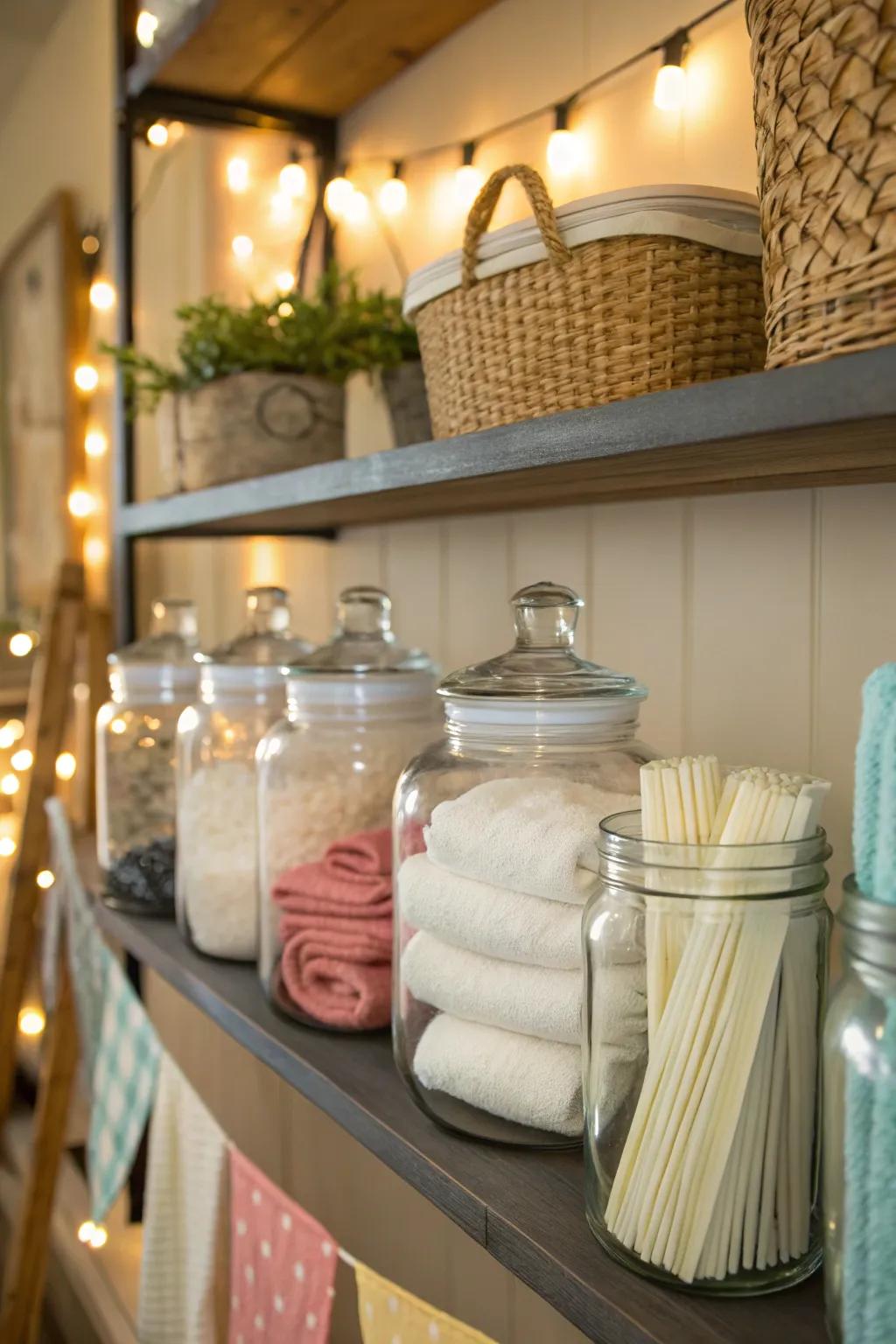 Containers can hold more than just washing things, making them more useful.