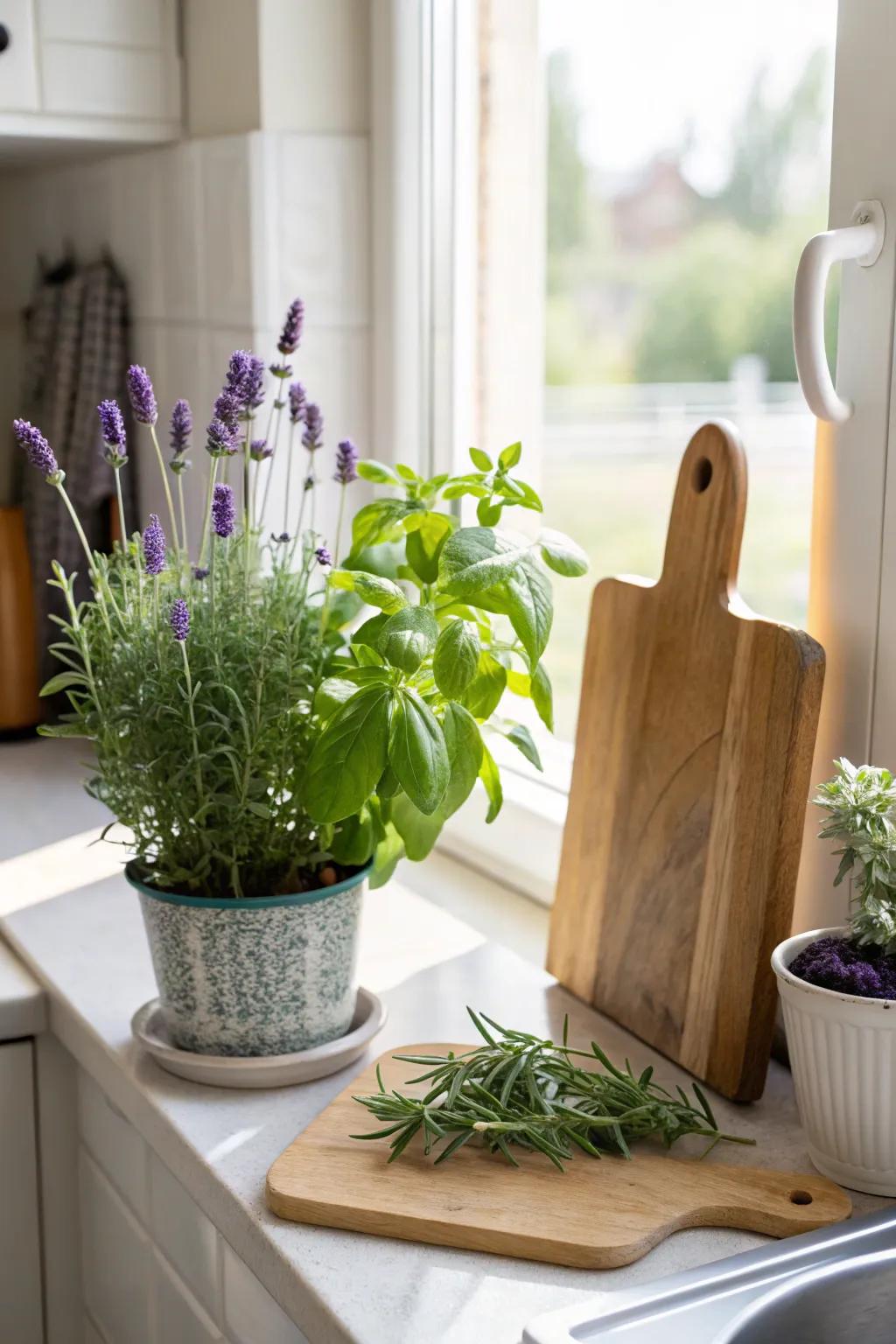A fragrant improvement courtesy of lavender in the kitchen.