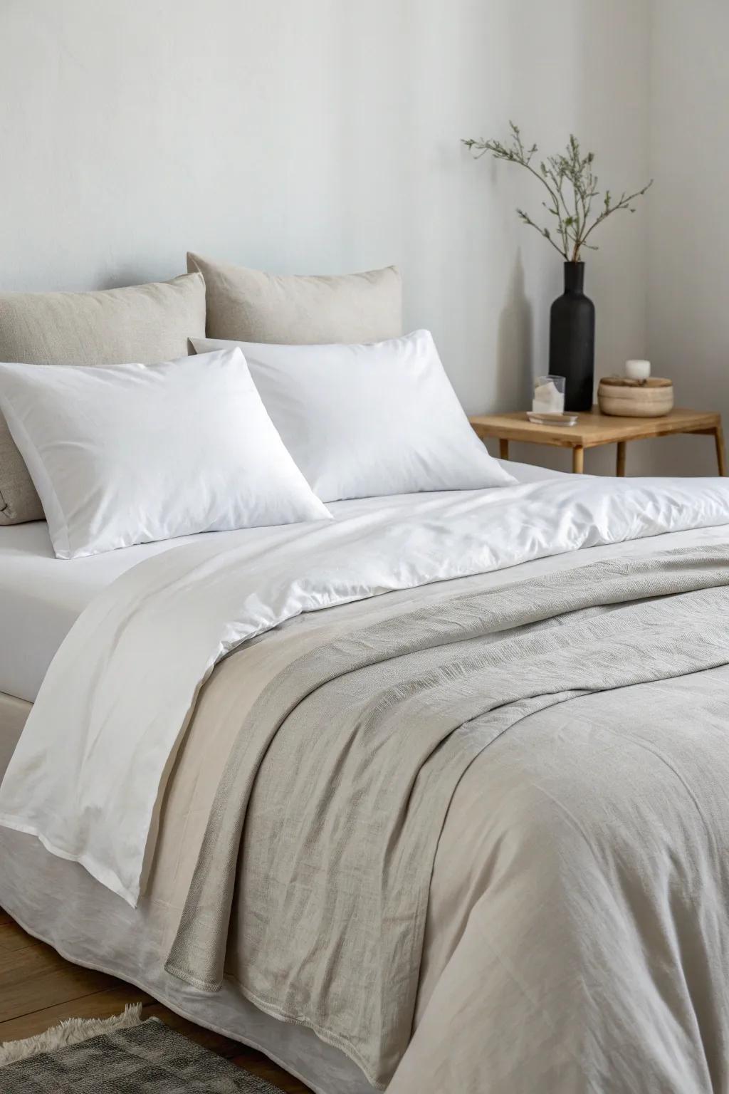 A pure tactic with muted shades for a relaxing atmosphere.