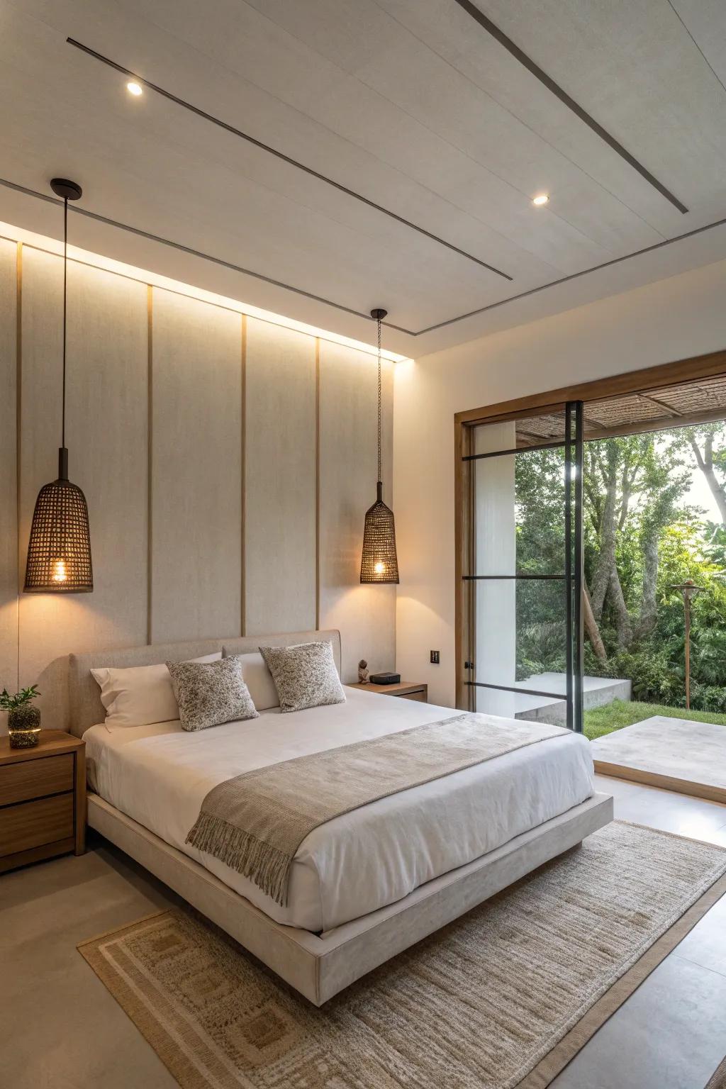 Simple fixtures provide a serene and calming effect.