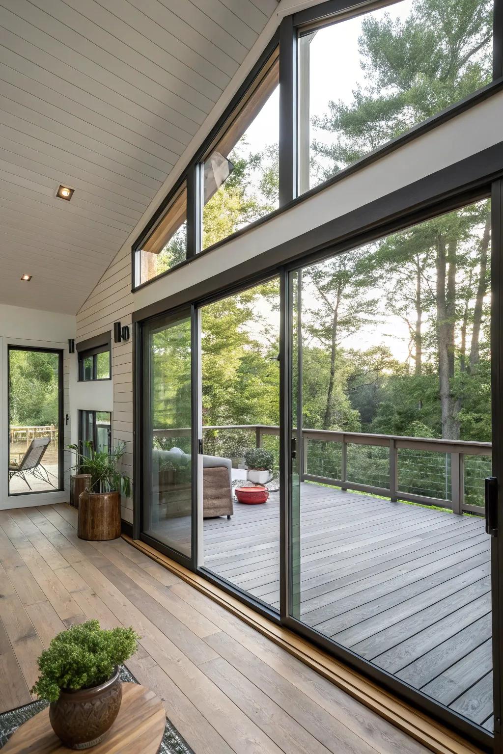 A loft effortlessly blending indoor comfort with outdoor freedom.