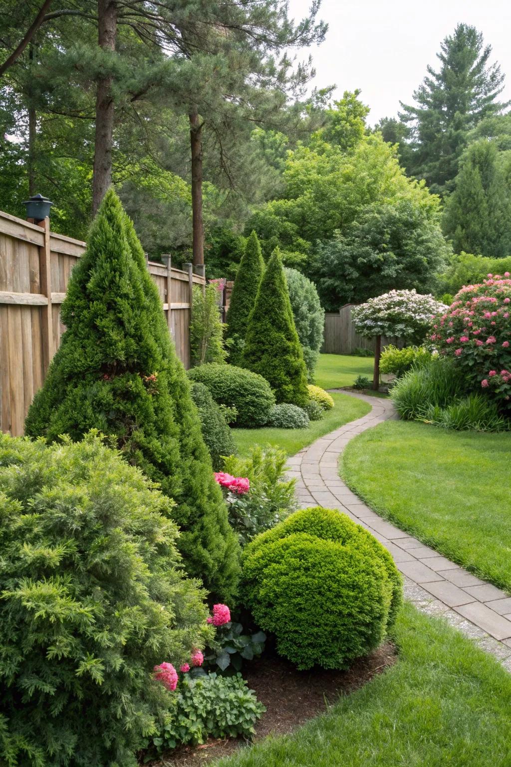 Evergreen shrubs that guarantee a consistently vibrant landscape.