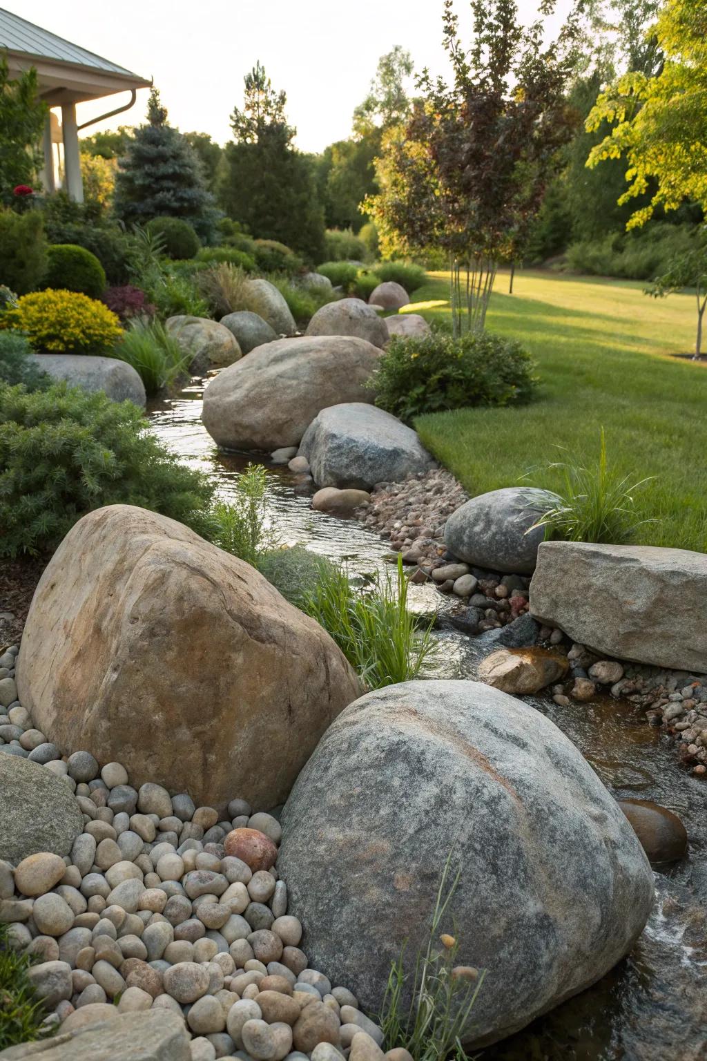 Add character to your garden with decorative boulders.