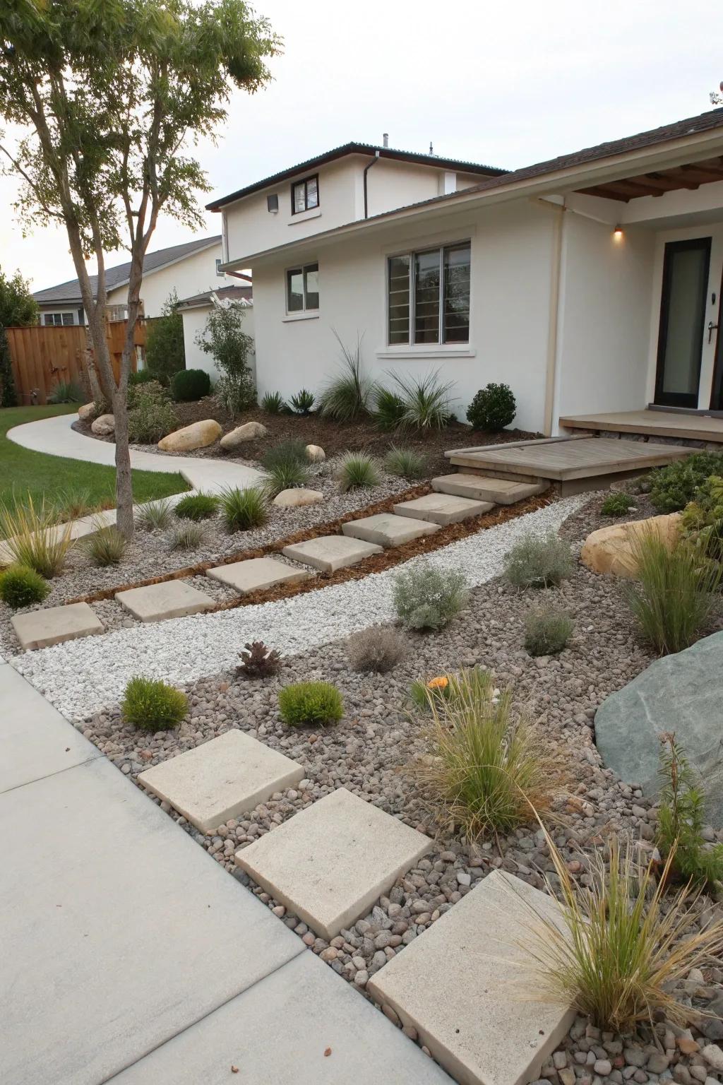Ornamental gravel extends a streamlined and uncomplicated remedy for sloping gardens.