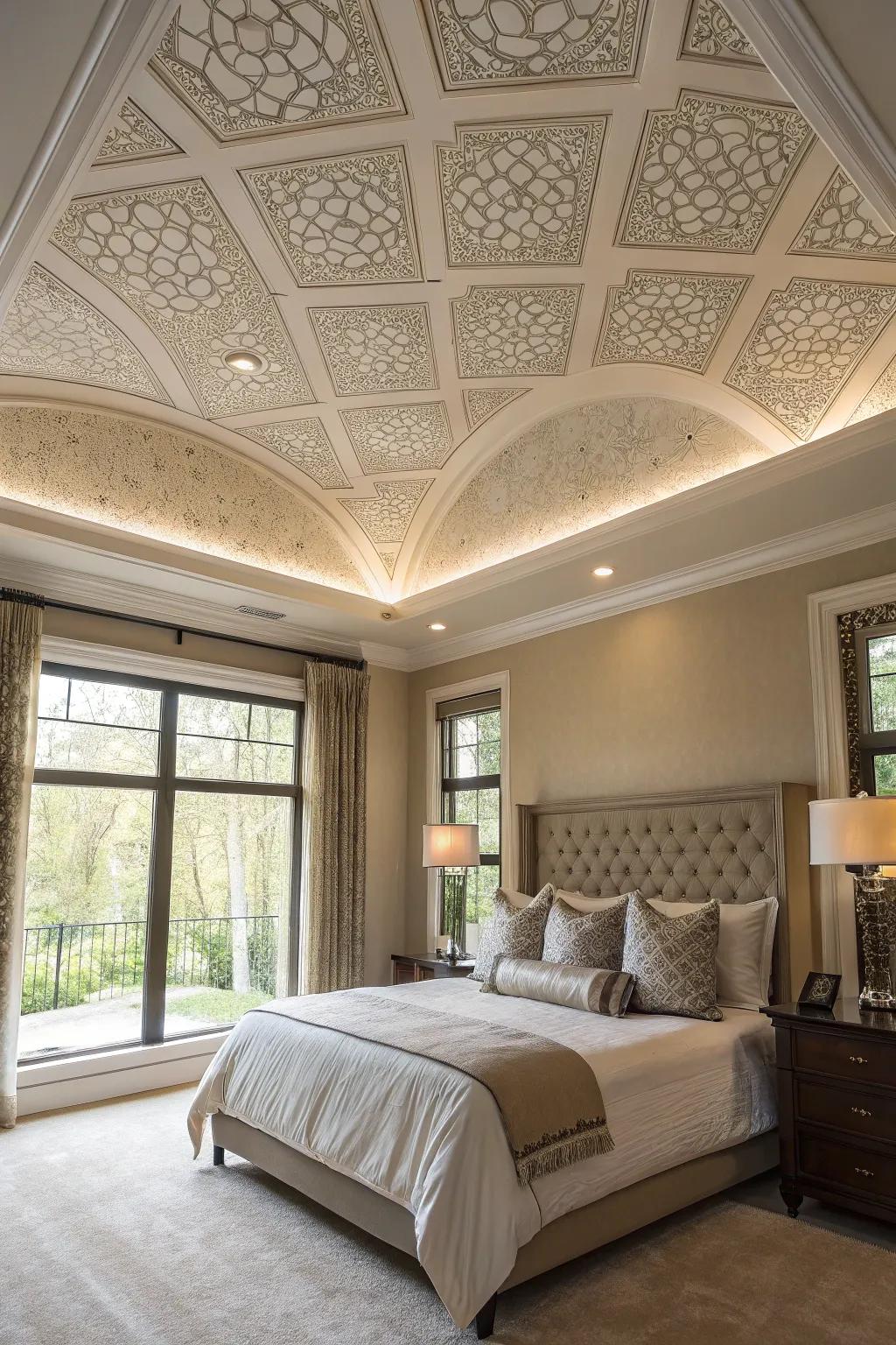 Simple designs can bring a modern feel to your tray ceiling.