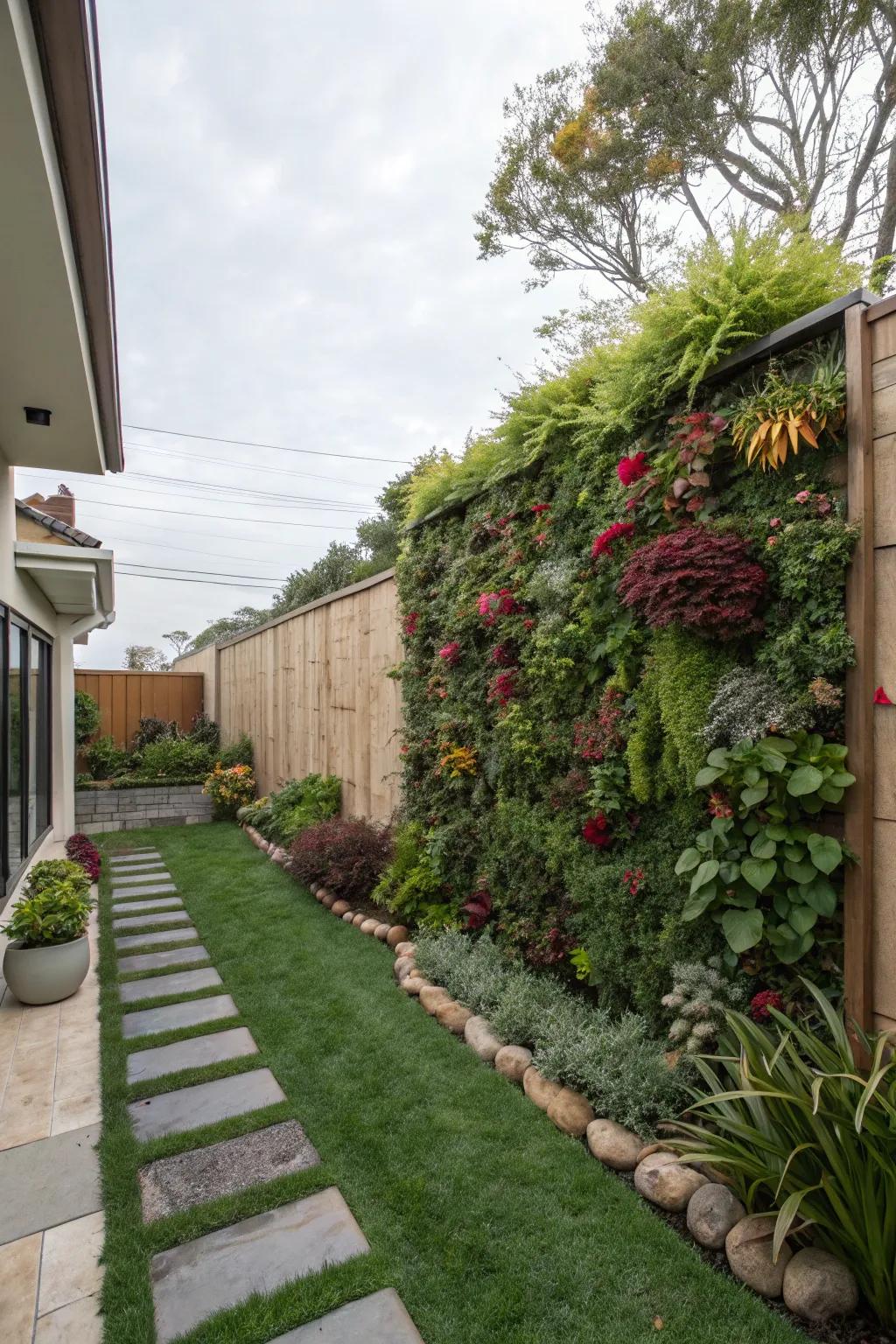 Vertical gardens are perfect for adding greenery without using ground space.