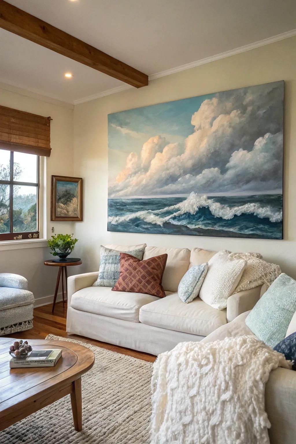 Skies morph into swells, bringing tranquility to your abode.