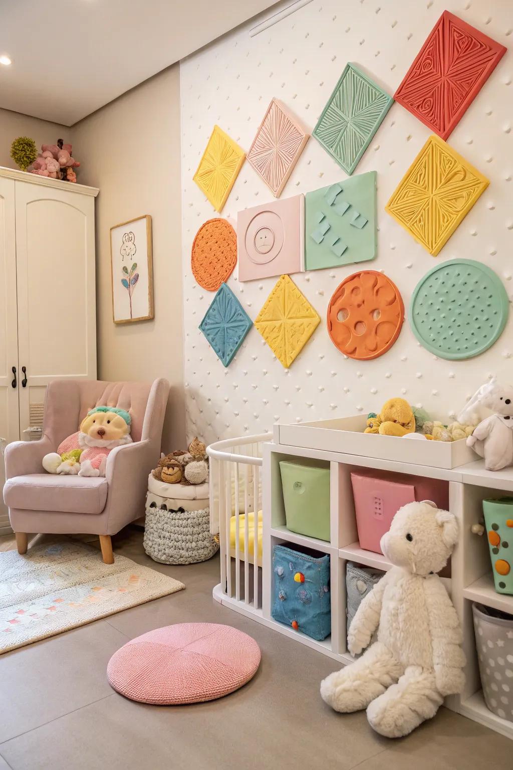 Wall decor for play promotes exploration and play.