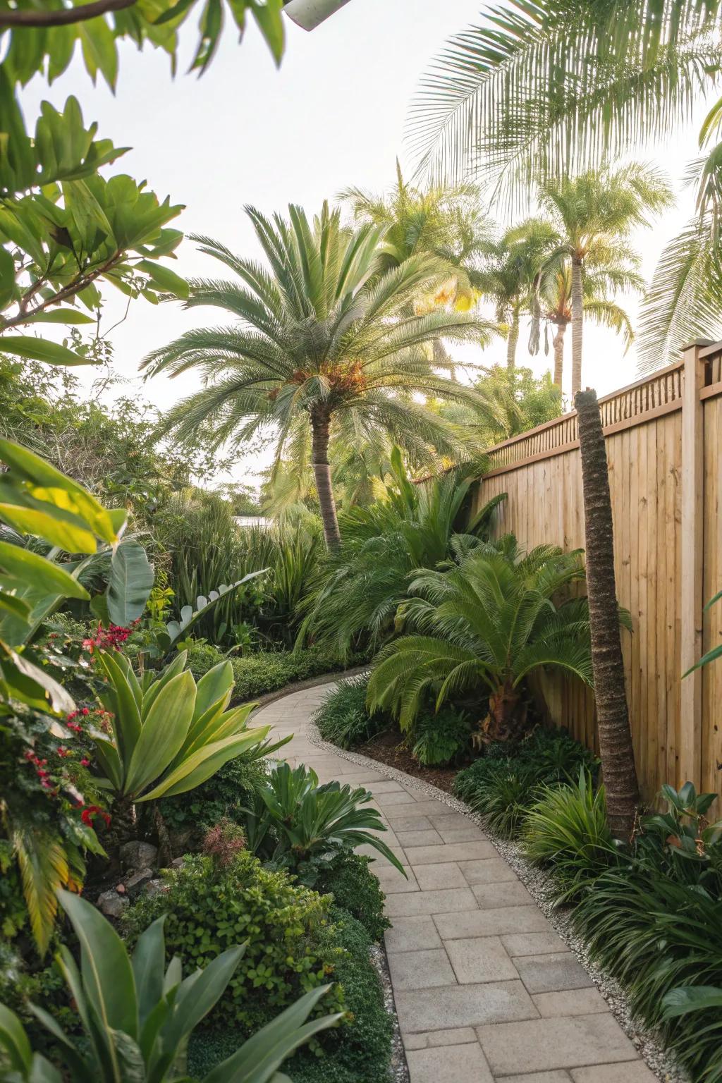 A tropic setting brings a vacation vibe to your backyard.