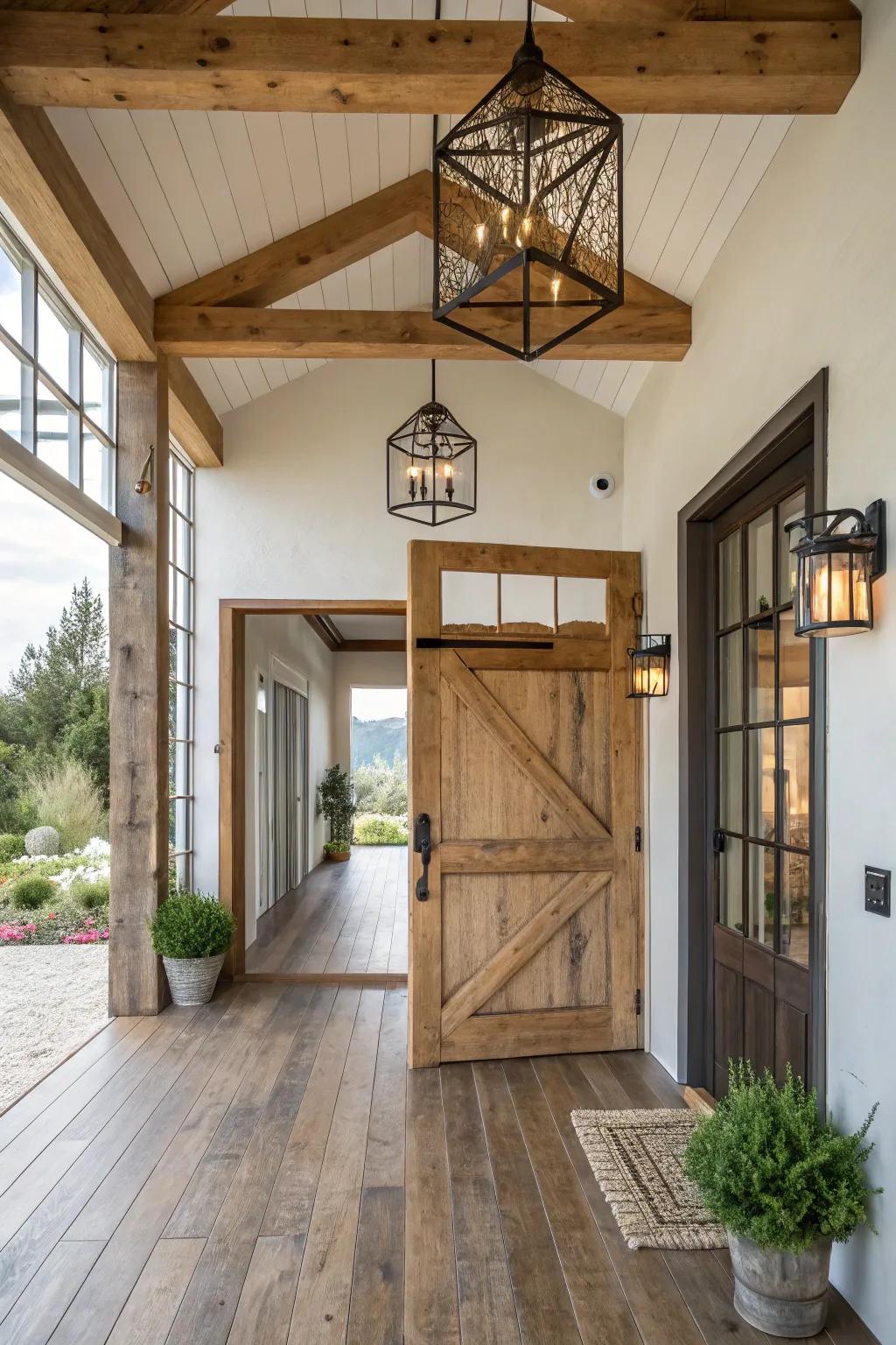 Open caged lights provide an airy, contemporary feel.