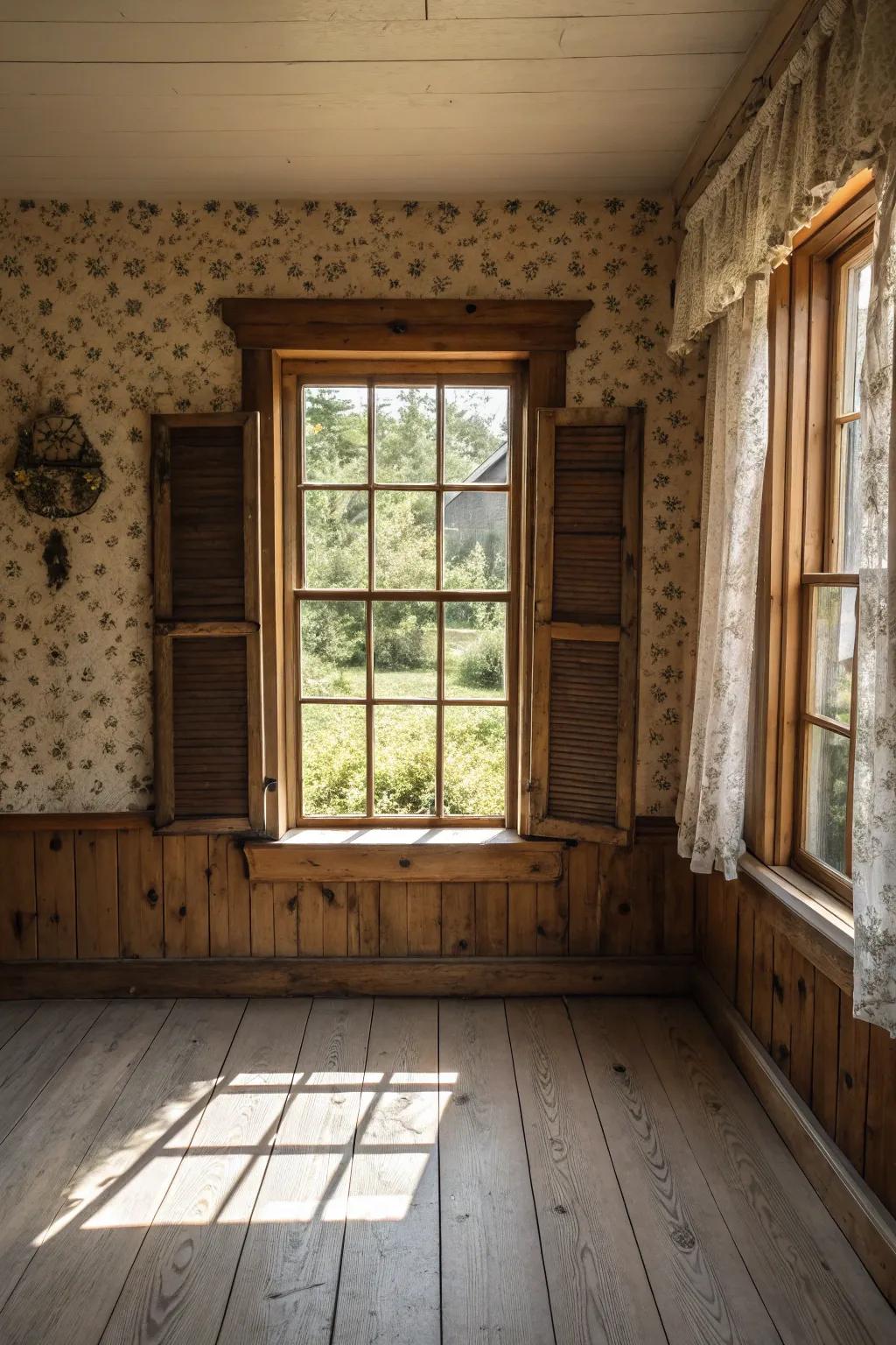 Rustic wood finishes add warmth and character.