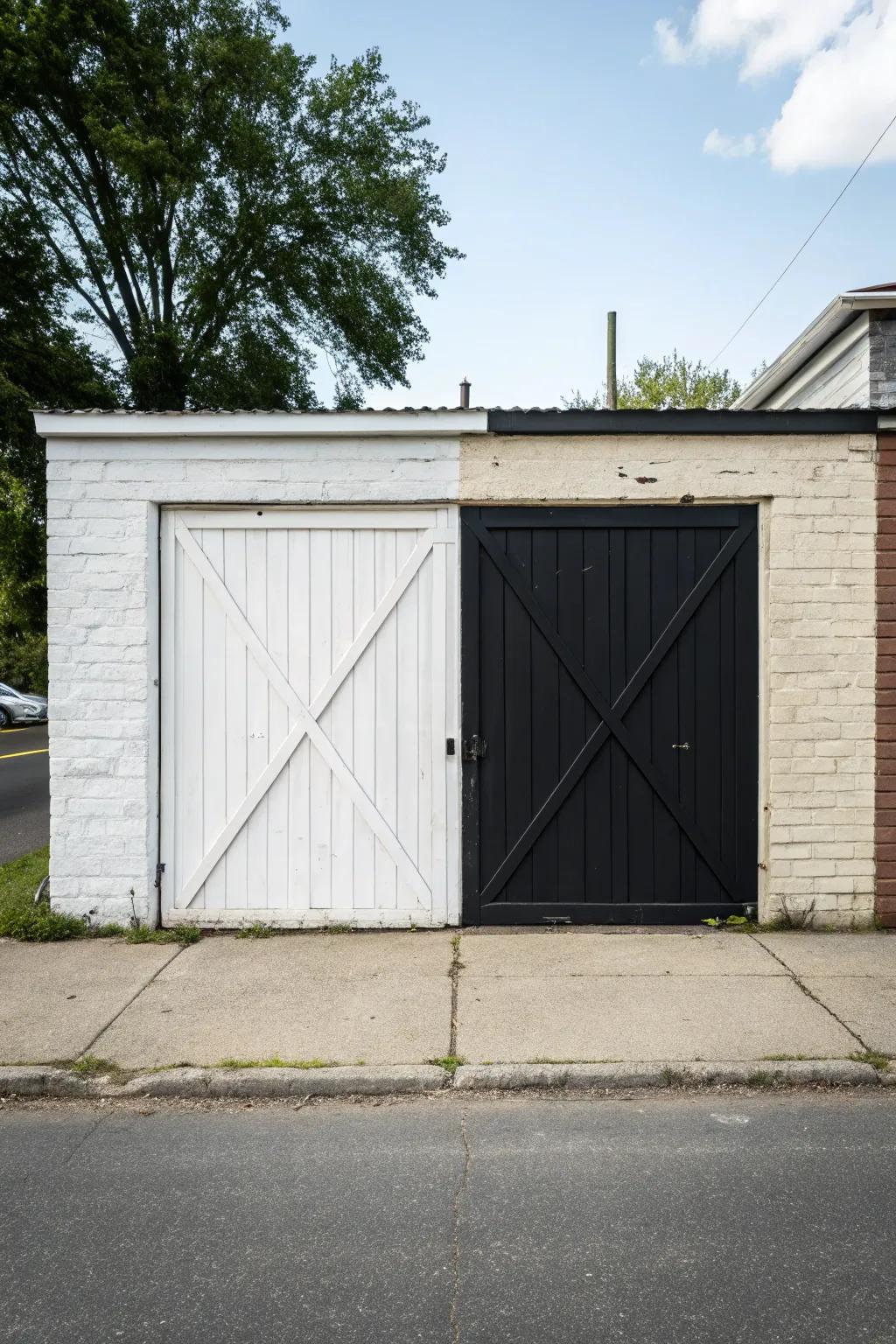 Two-tone designs infuse depth and dimension into garage doors.