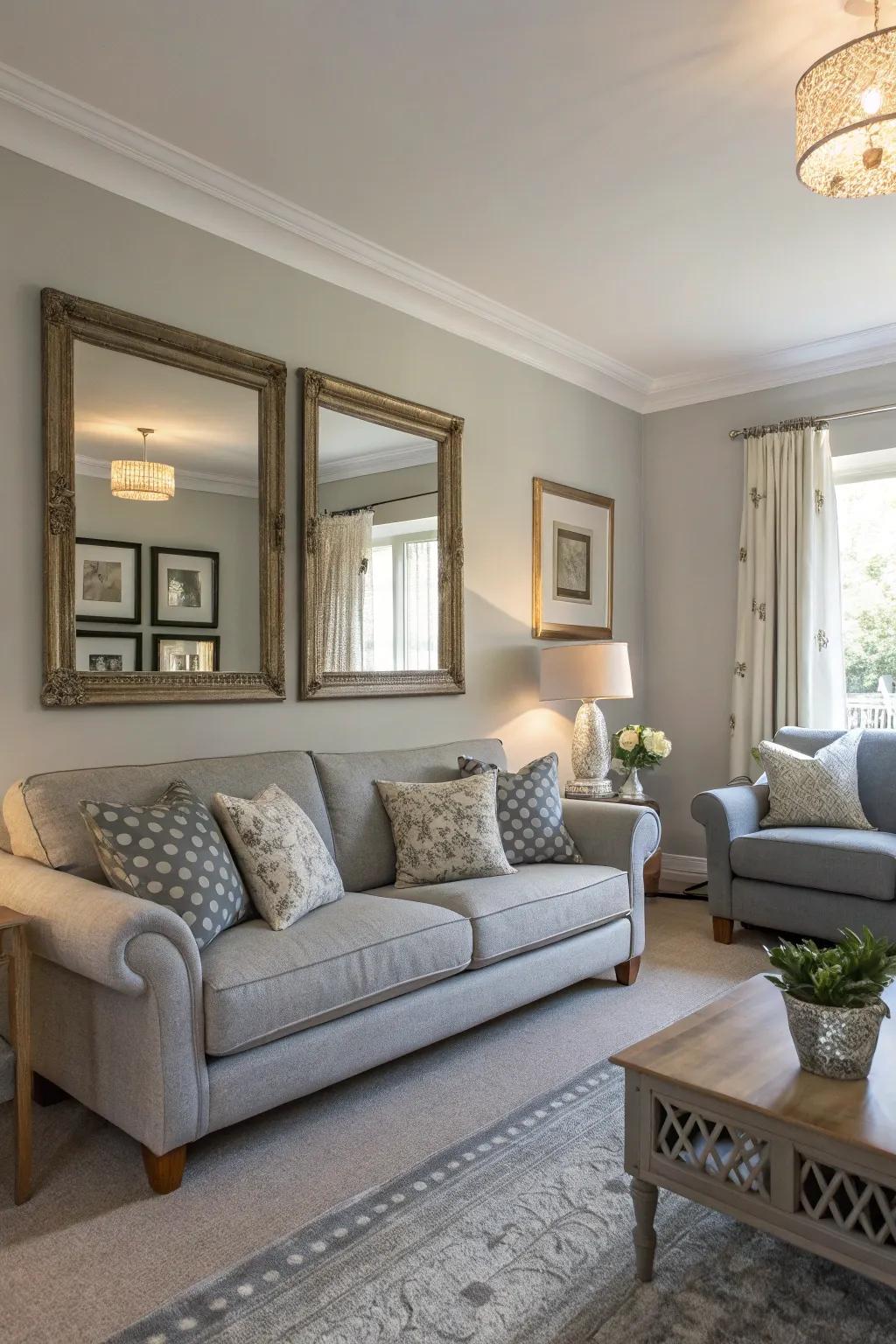 Reflectors enhance light and space in the lounge.