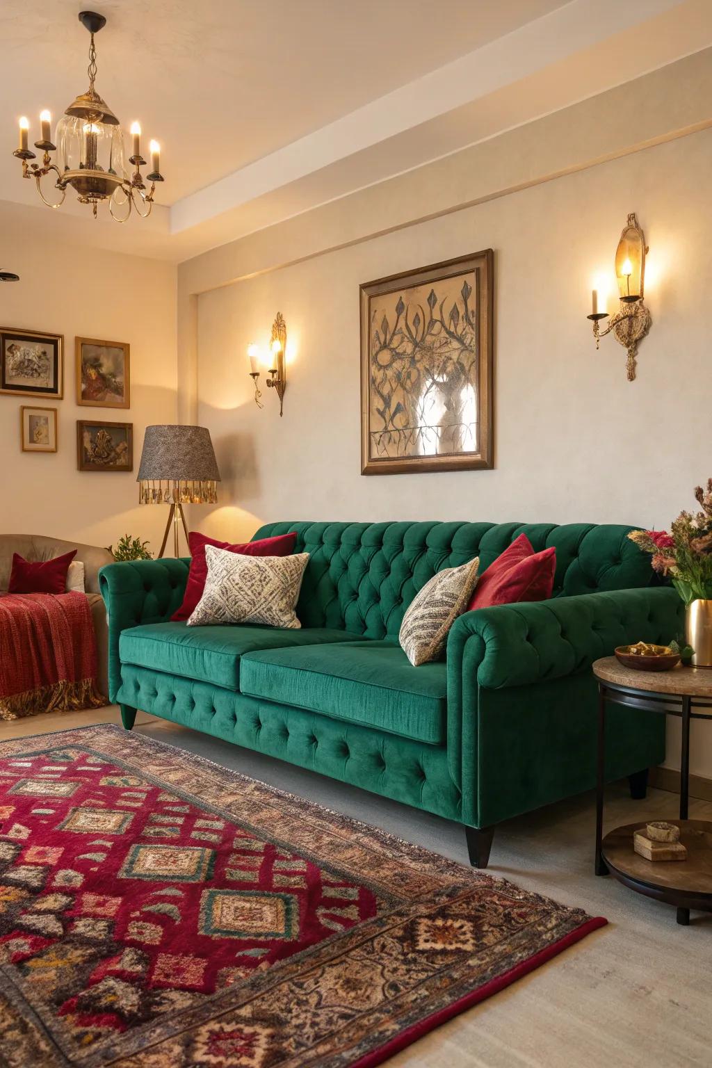 Rich gemstone shades that bring color and luxury to a modern setting.