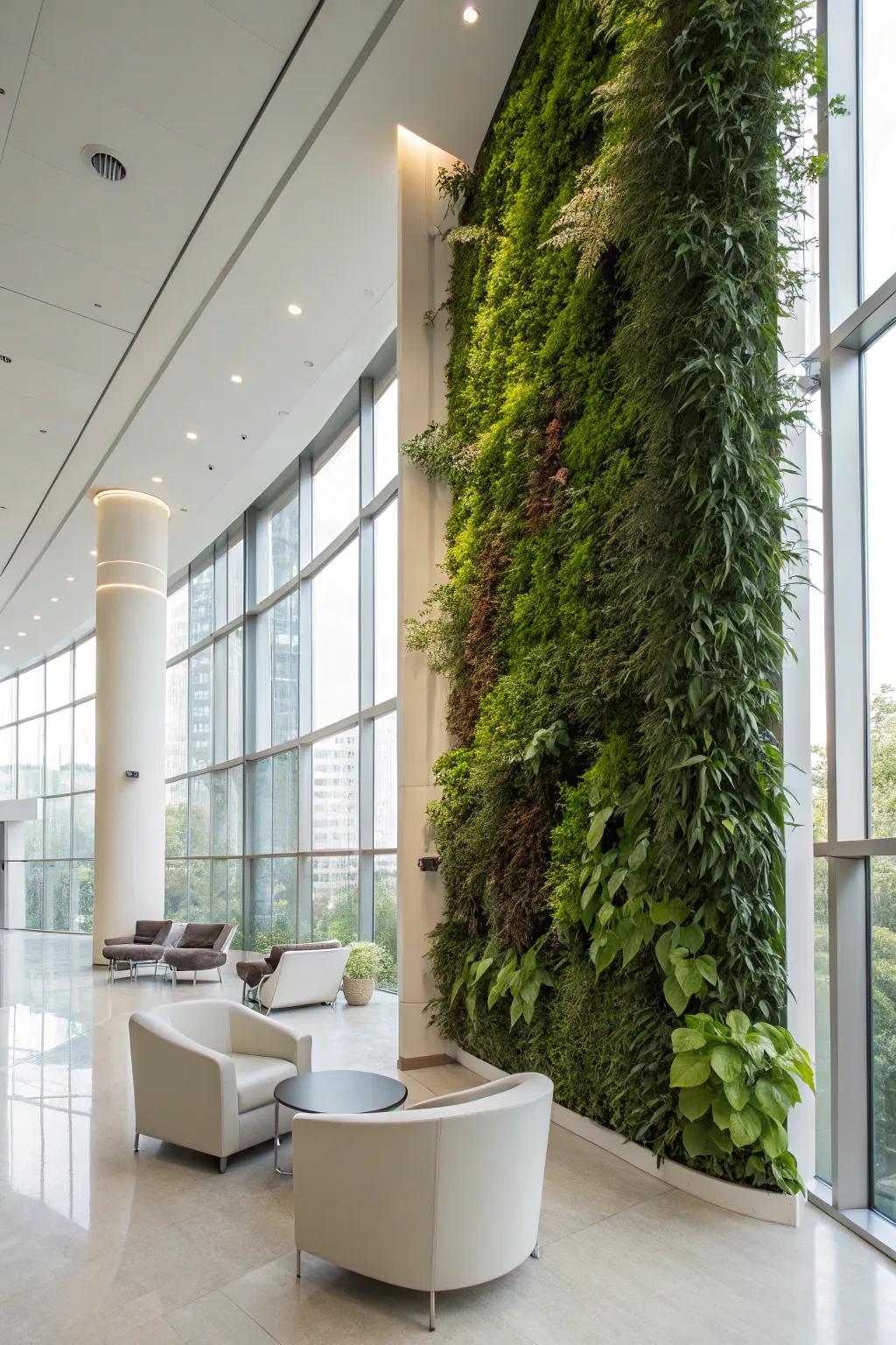 Vertical gardens add life and color to modern homes.