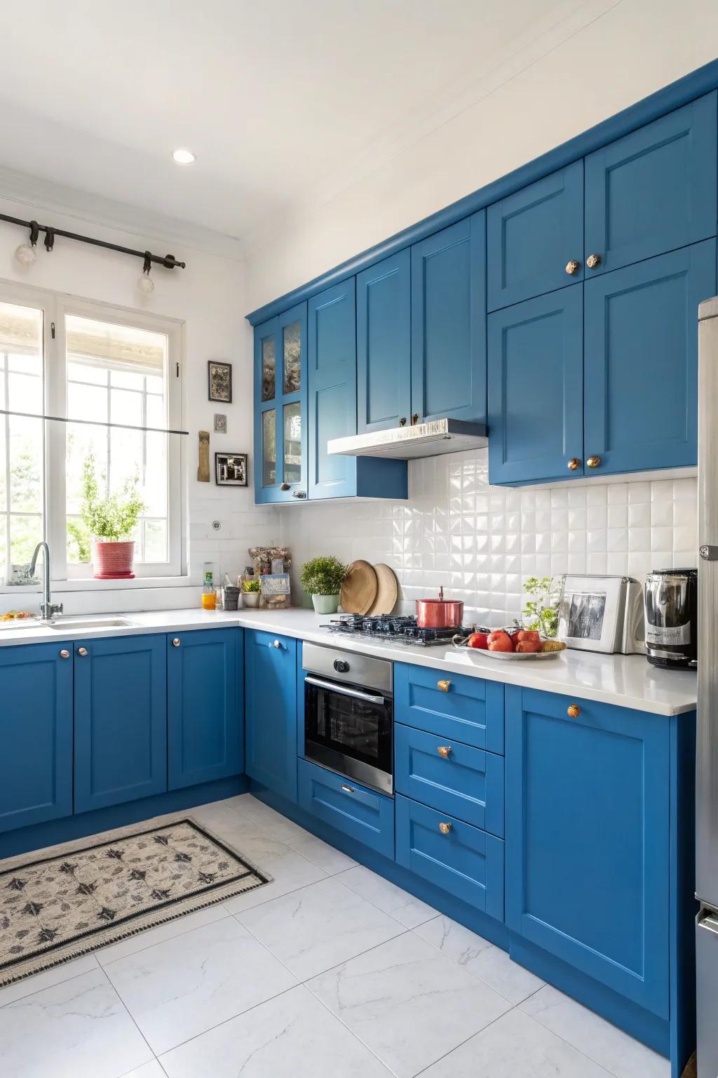 Strong colors can transform cabinets into a focal point.