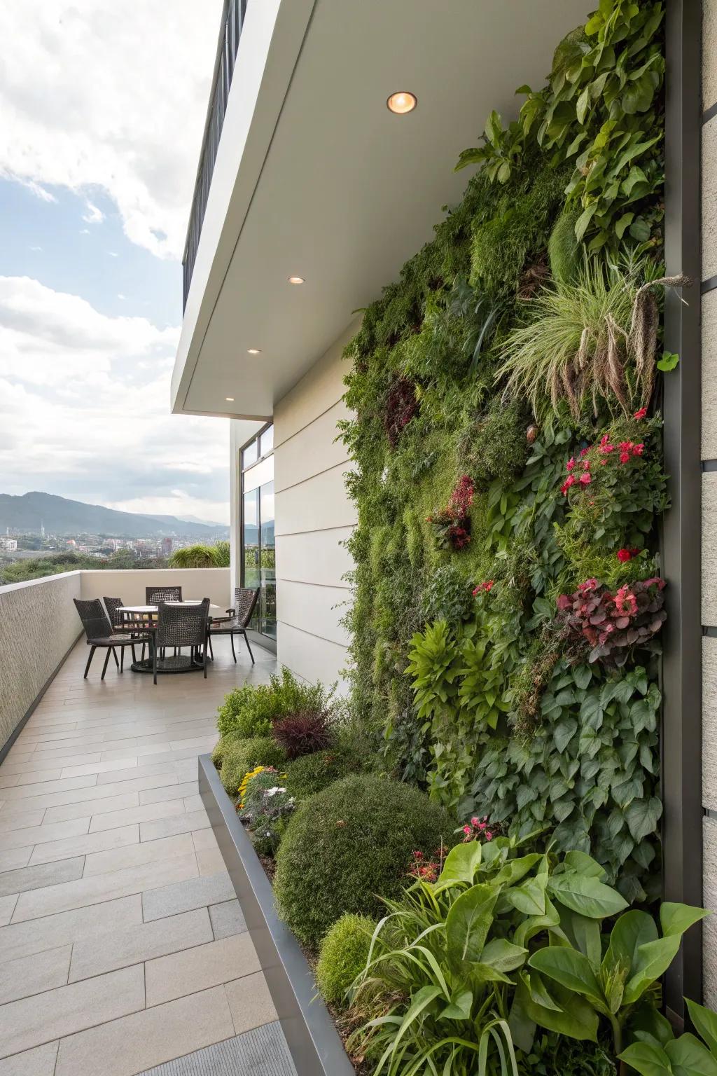 Vertical gardens shine at delivering lush vegetation to restricted areas.
