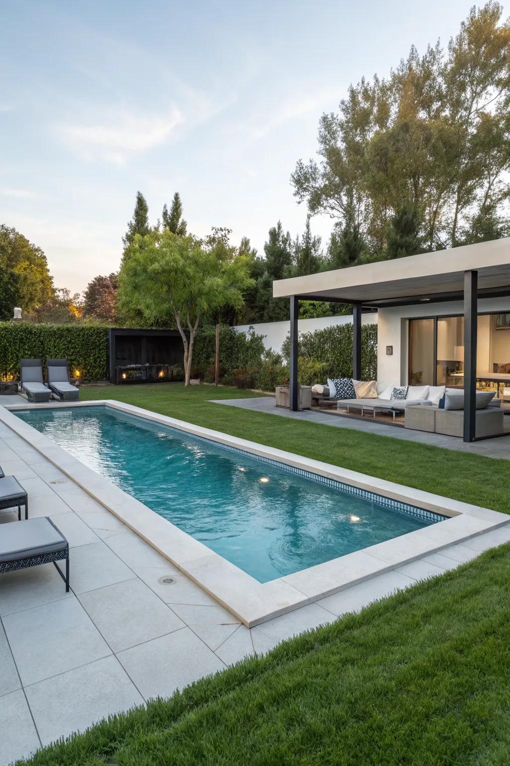 Fiberglass pools are resilient and chic.