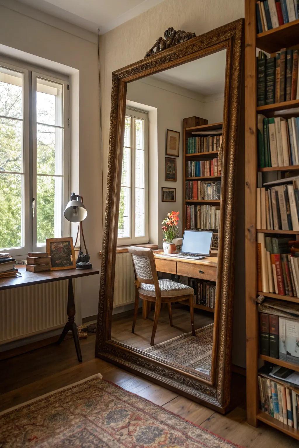 A study enhanced by the strategic use of mirrors.