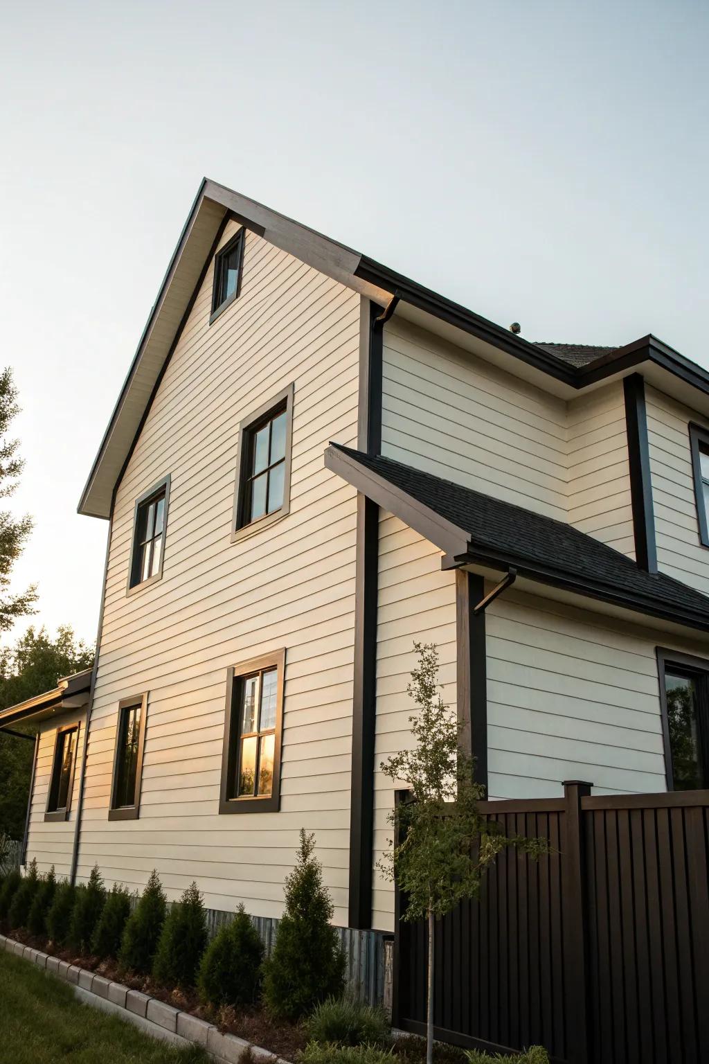 Striking contrast featuring light and dark cladding
