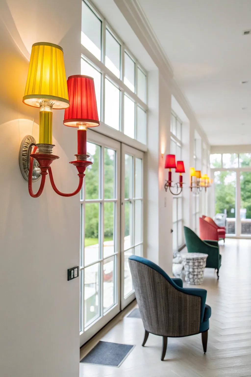 Vibrant sconces impart a playful dash of character to your space.