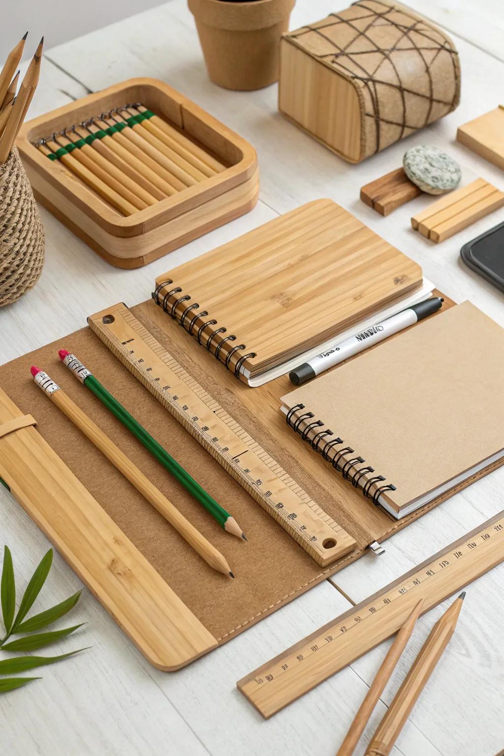 Responsibility and sustainability are taught through the use of environmentally friendly materials.