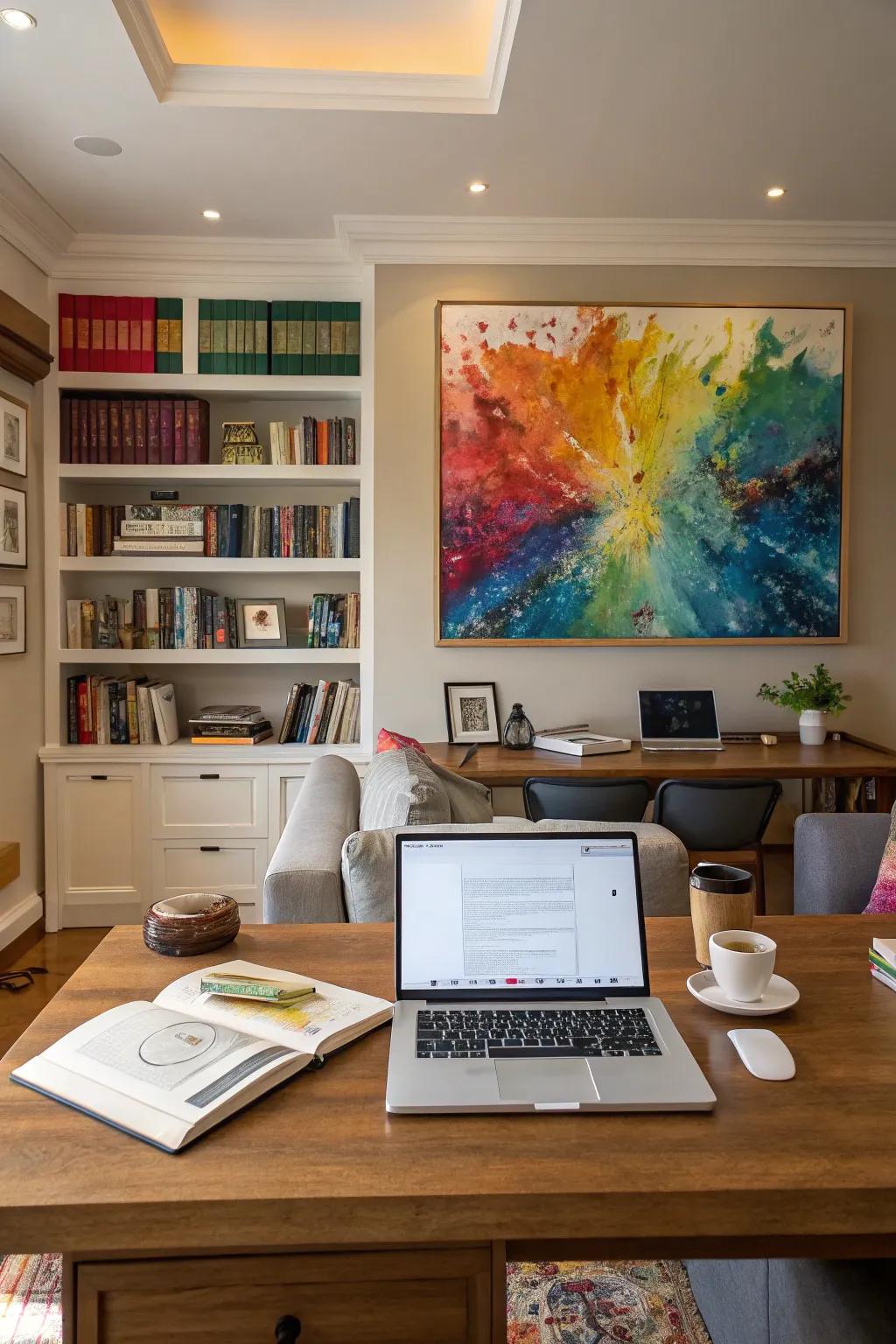 Distinctive wall decor sets the tone for your office.