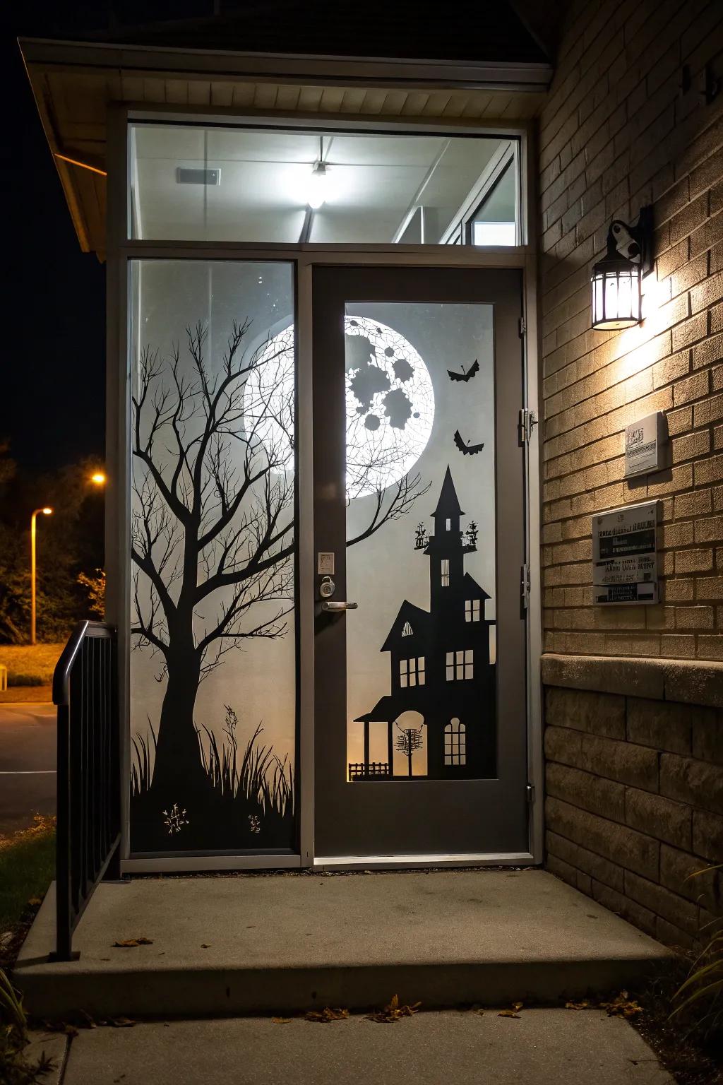 A haunted dwelling panorama that enlivens Halloween.
