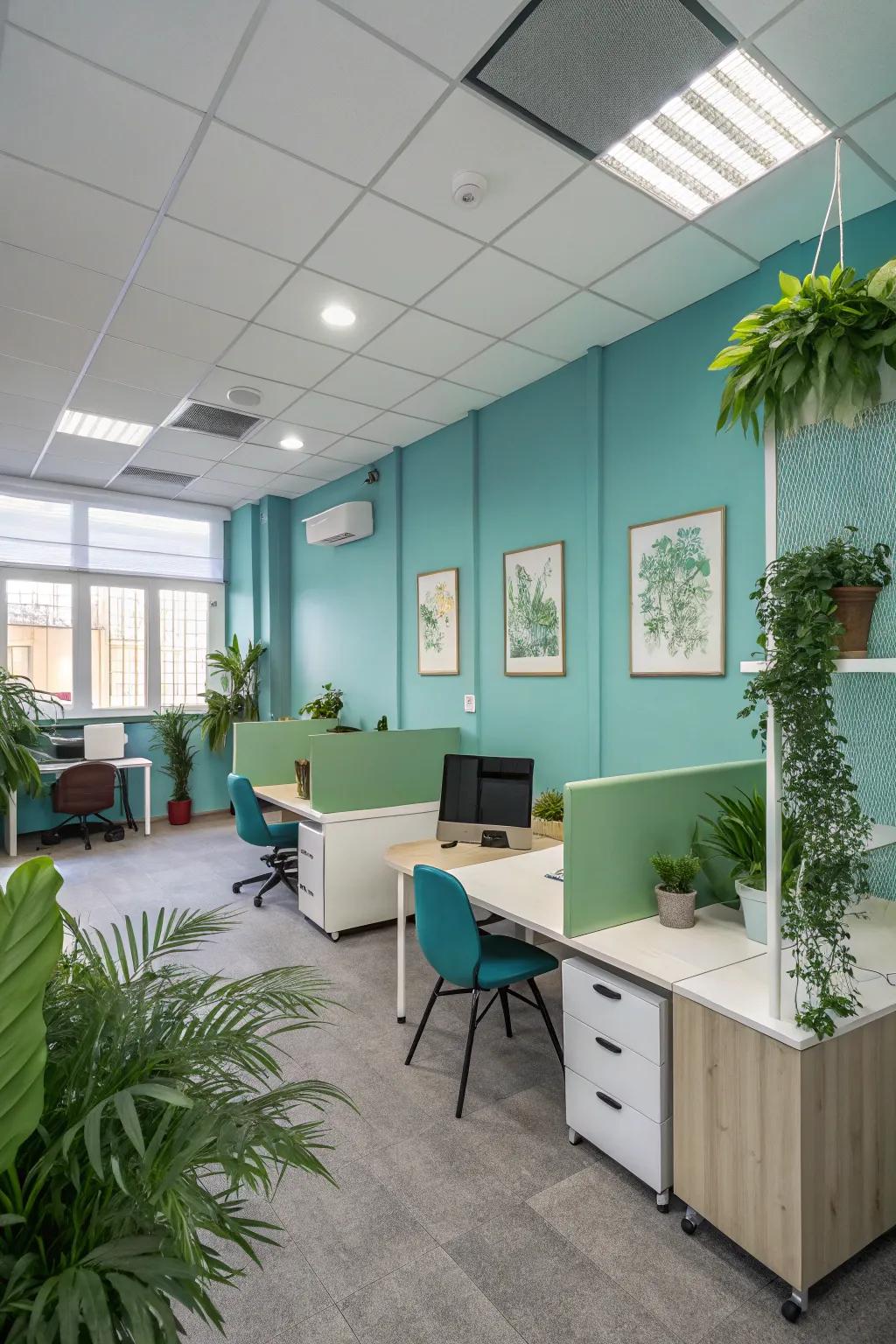Calming colors help you focus and make a peaceful atmosphere.