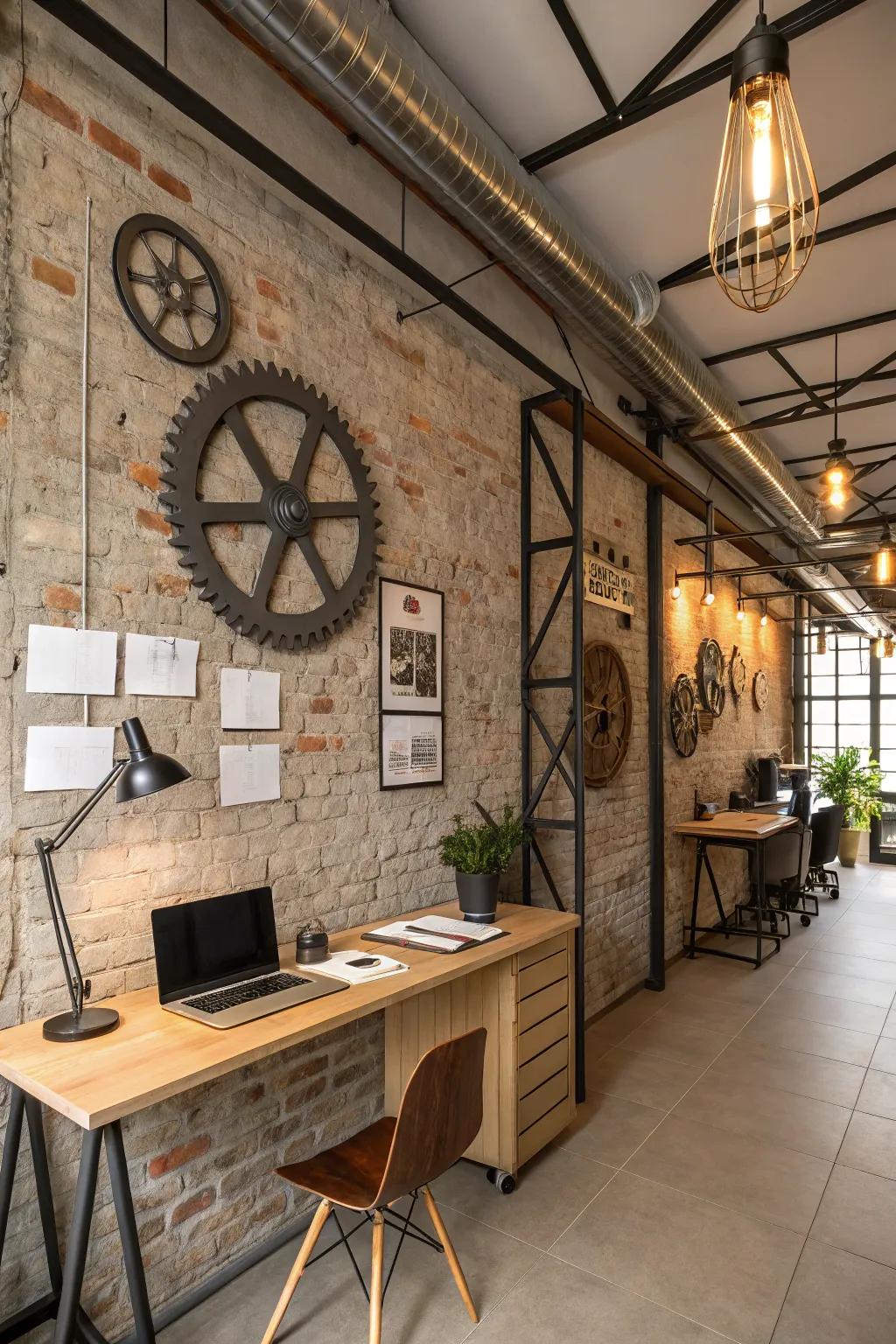 Thematic décor that sets a cohesive and stylish tone in the office.