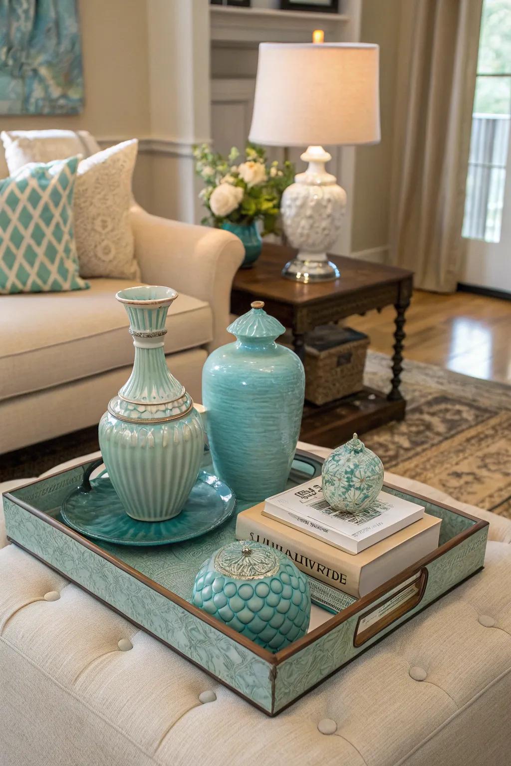 Gain balance with color-coordinated decor.