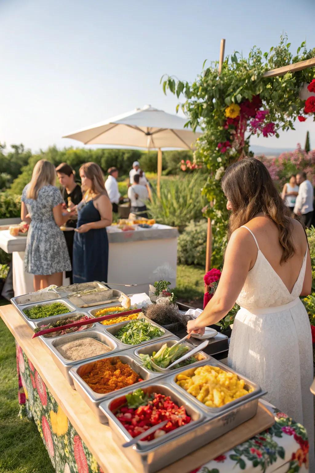 An interactive burrito area where by attendees can easily produce their favorite flavors.