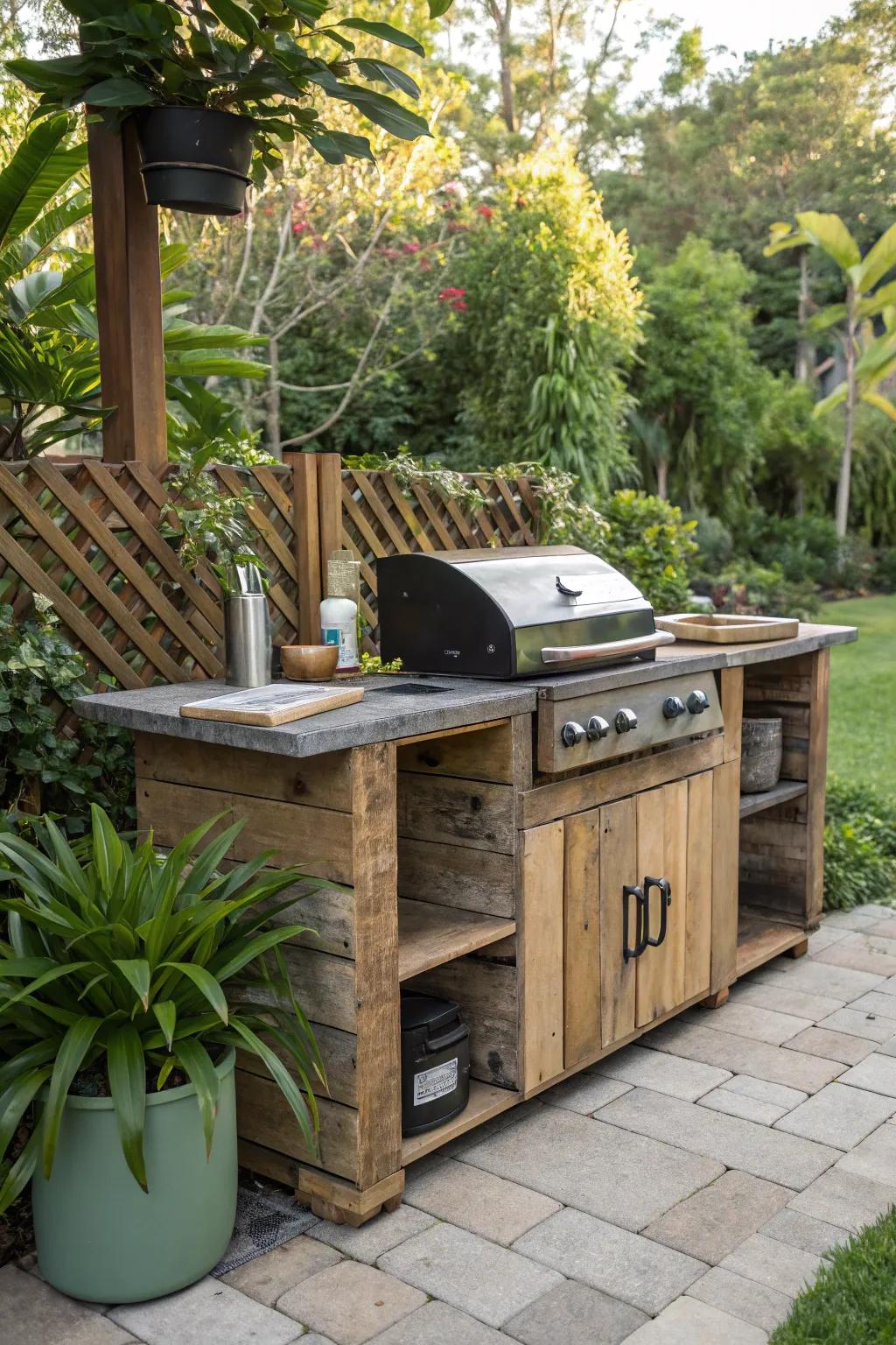 An eco-conscious grilling spot built with sustainability in mind.