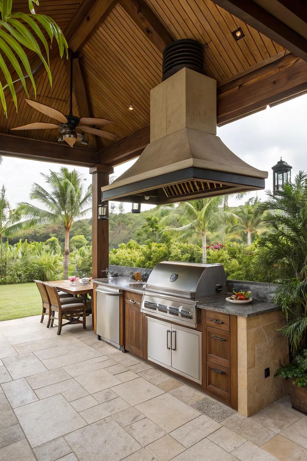 Island-style hoods create a central gathering point.