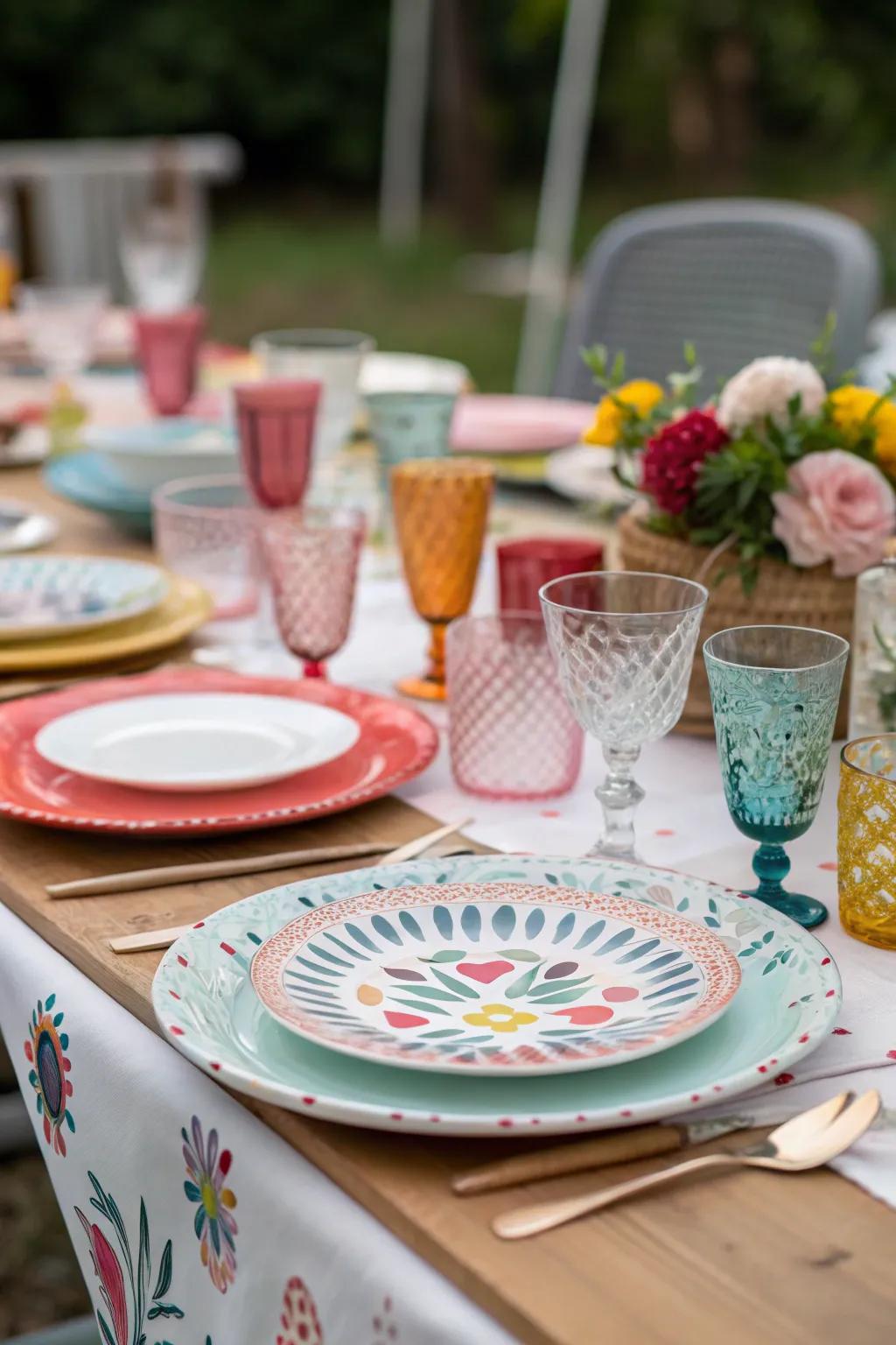 Creative table settings adding a unique flair to the party table