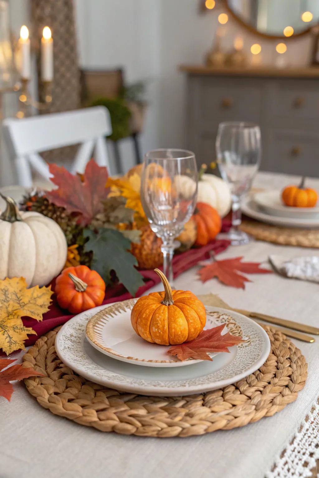 Seasonal touches introduce festive charm to your table.