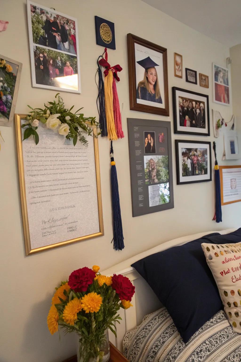 Honor accomplishments with a graduation display.