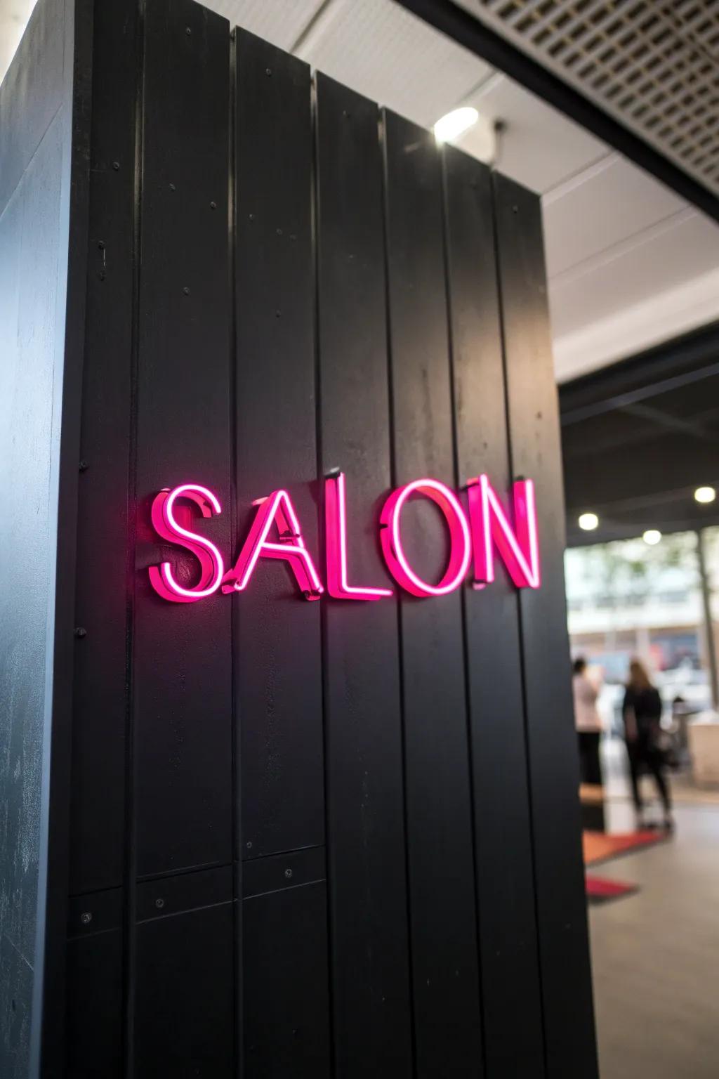 Neon signs that highlight style and brand identity.