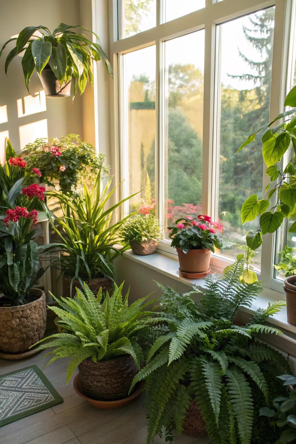 Sunlight highlights the charm of plants.