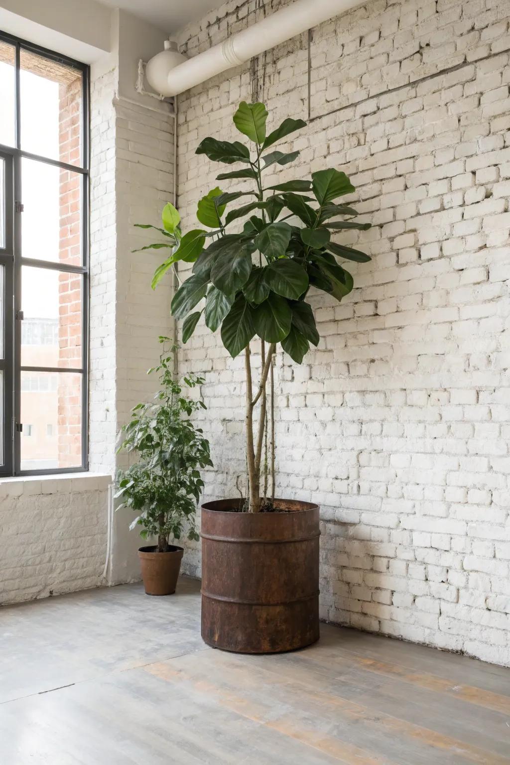 Weathered metal coverings deliver an industrial edge.