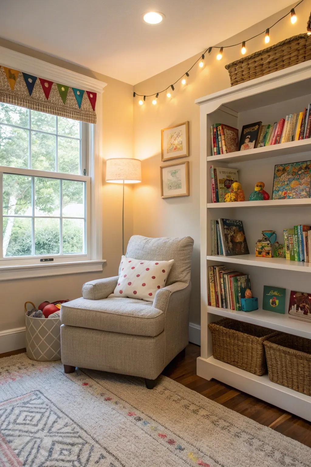A cozy reading area for quiet moments.