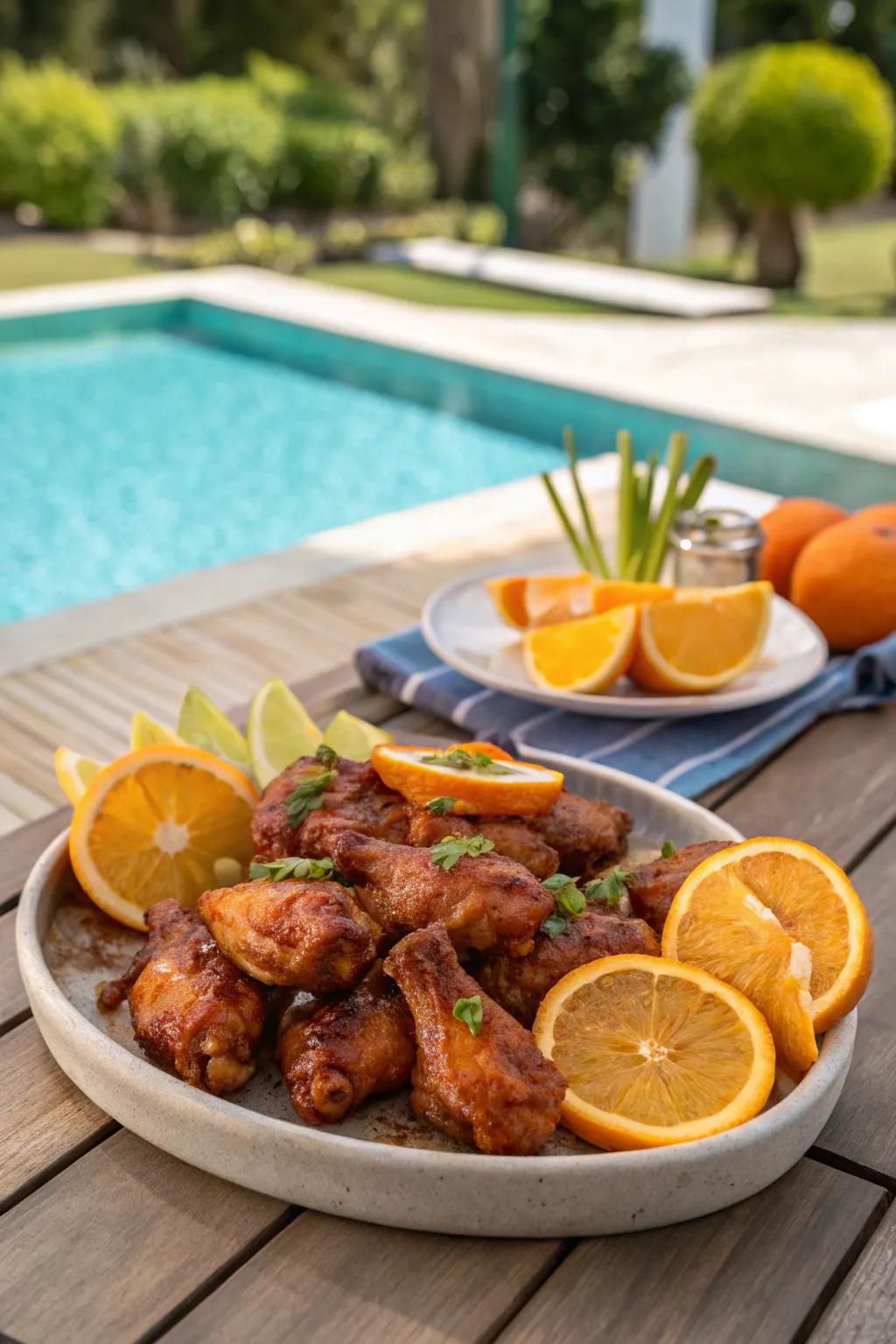 Spice up your meal with citrus-kissed chicken wings.