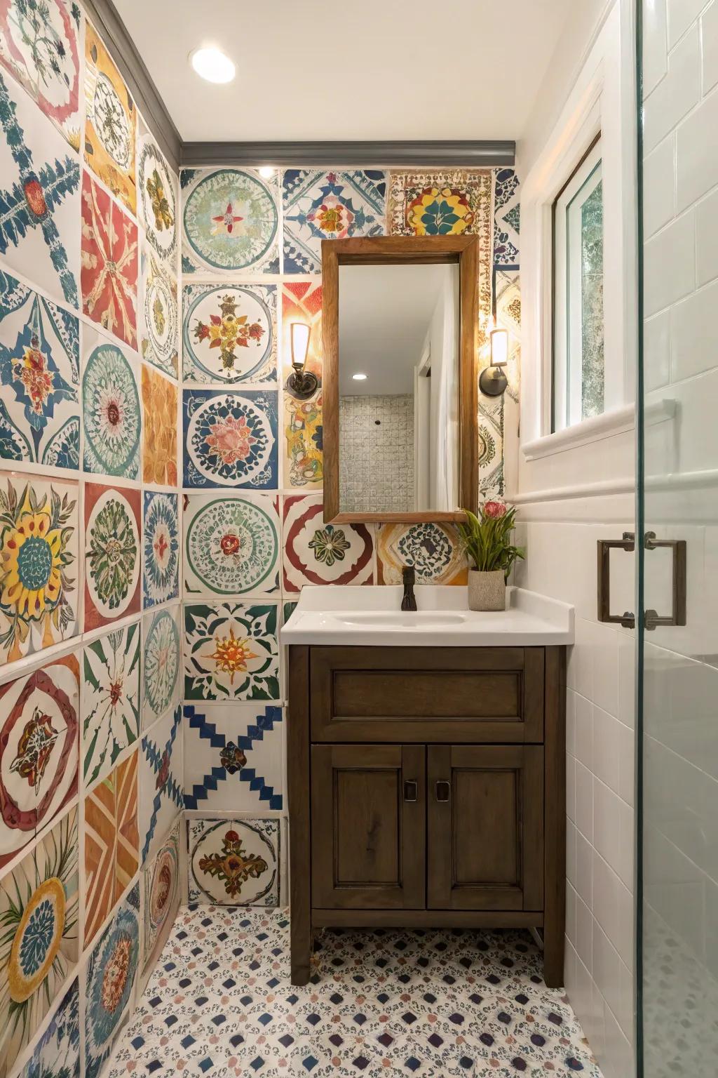 Hand-painted shingles inject artistic allure.