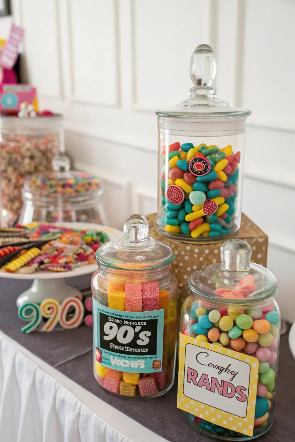 A 90s candy bar brings nostalgia and sweetness to your party.