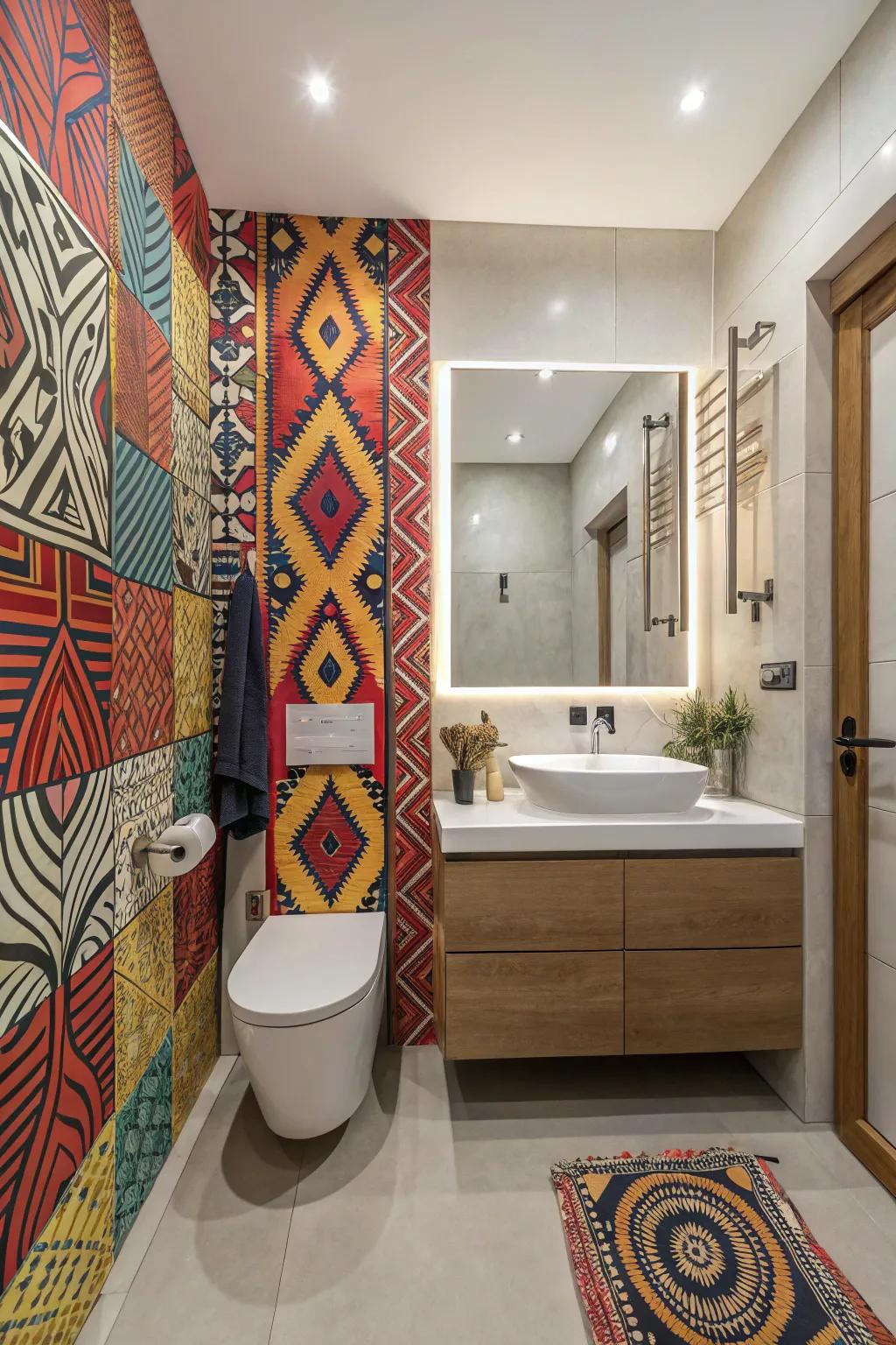 An emphasis wall introduces character and emphasis to your bathroom.